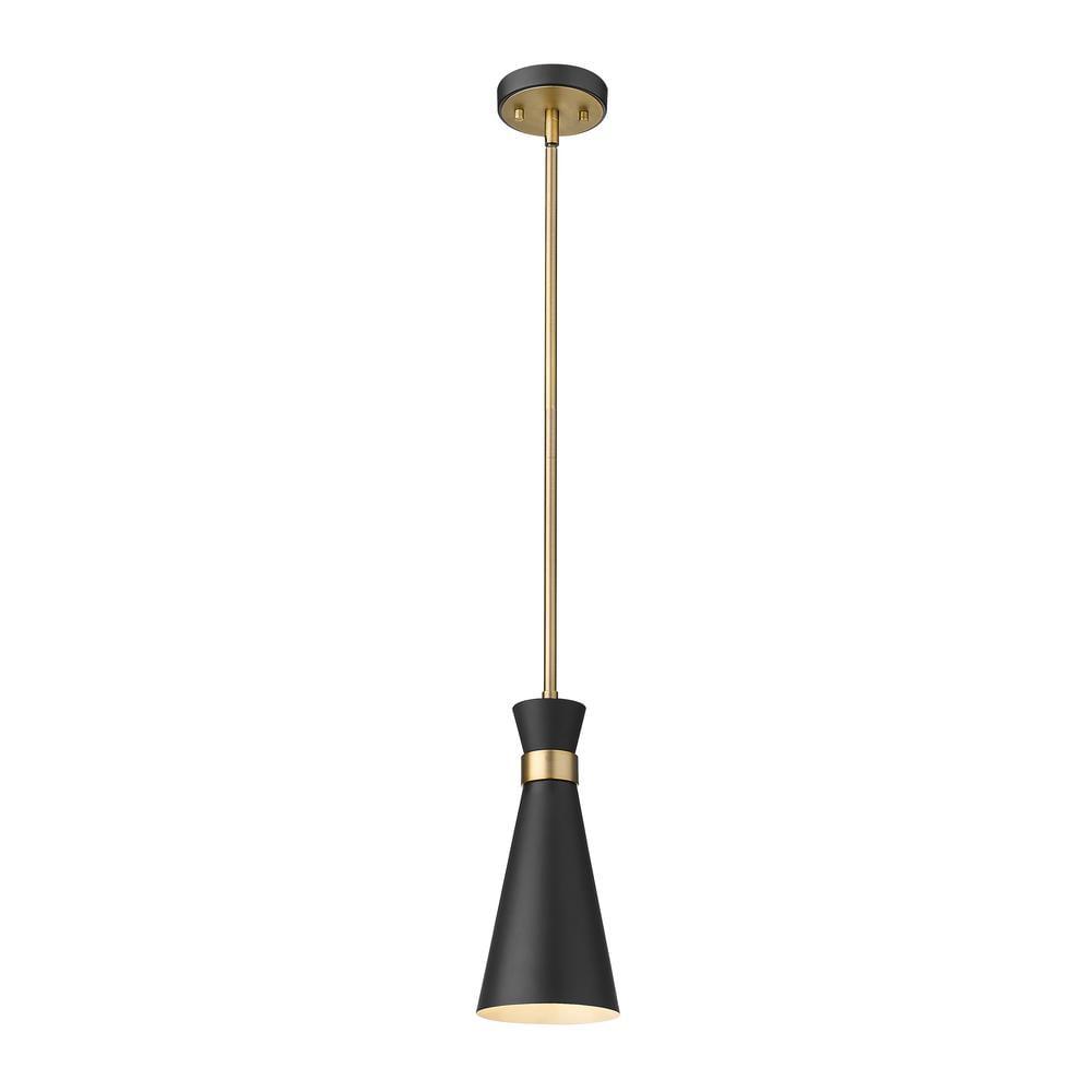 Soriano 5.5'' Matte Black & Heritage Brass Mini Pendant Light