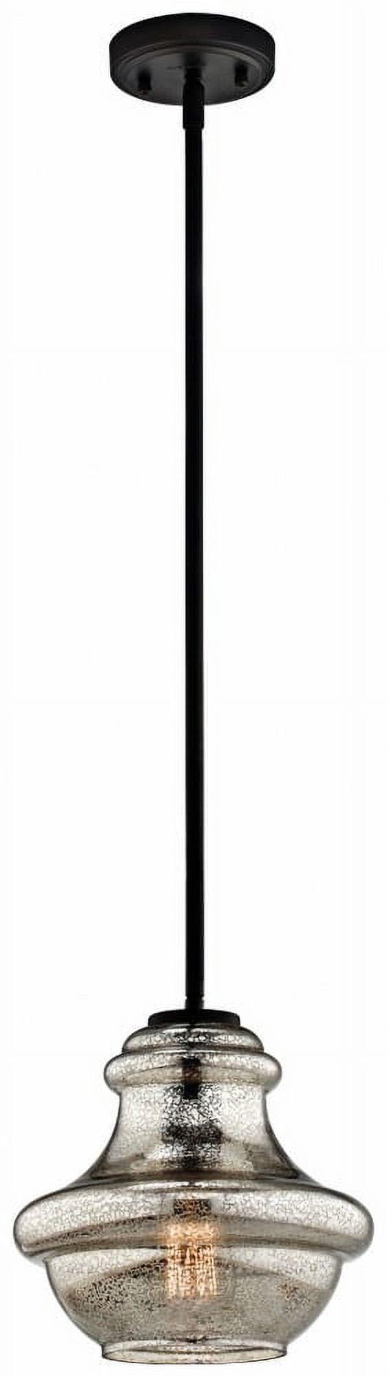 Everly 9.25" 1 Light Mini Schoolhouse Pendant Mercury Glass Brushed Nickel