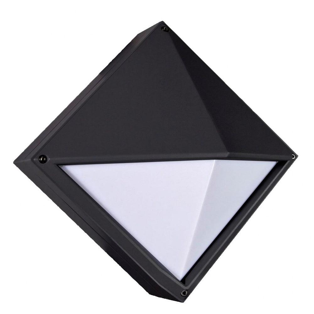 Dimmable Black Outdoor Sconce with White Polycarbonate Diffuser