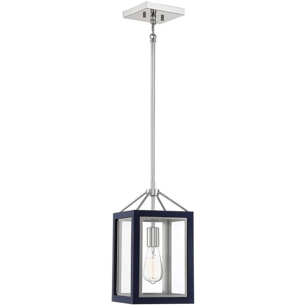 Savoy House Carlton 1 - Light Pendant in  Navy/Polished Nickel
