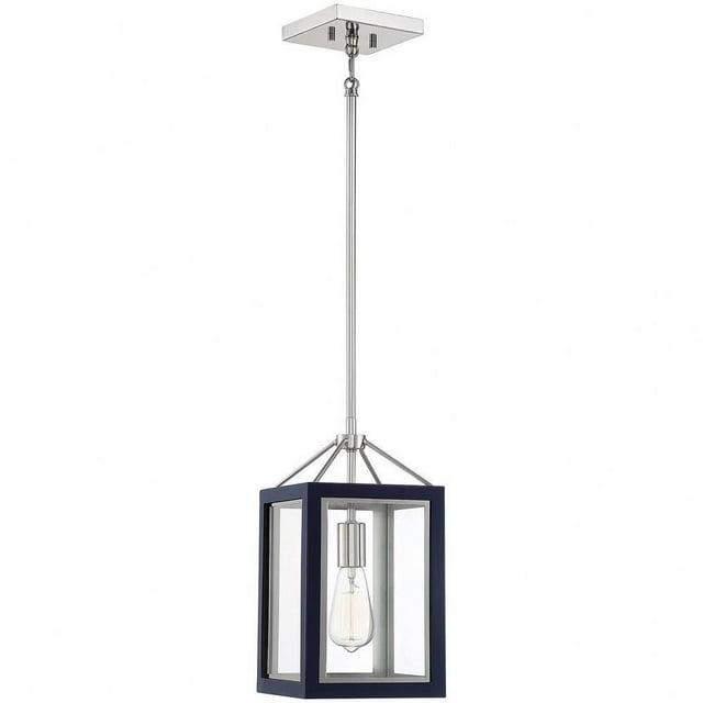Savoy House Carlton 1 - Light Pendant in  Navy/Polished Nickel
