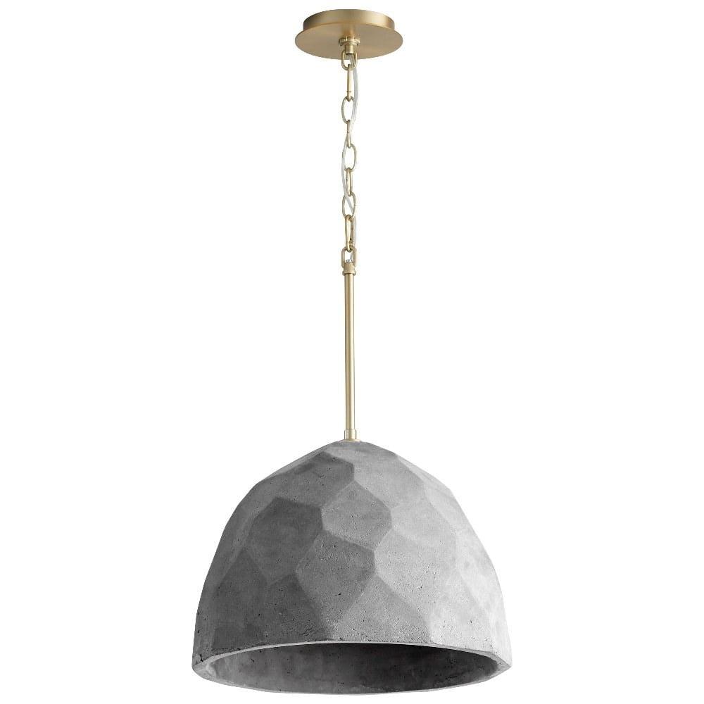 Aged Brass and Dark Gray 12" LED Bowl Pendant Light