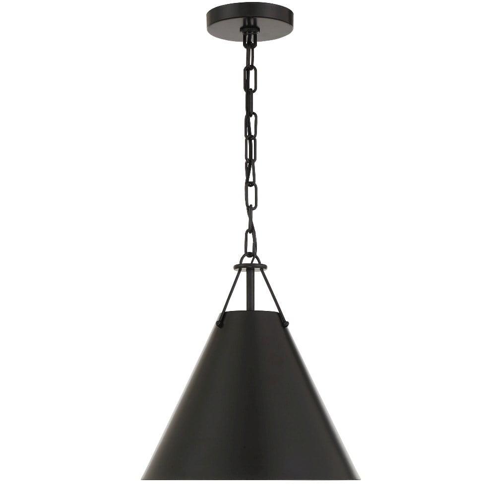 1 Light Pendant-Matte Black Finish    -Traditional Installation Crystorama Lighting Xav-B8301-Mk