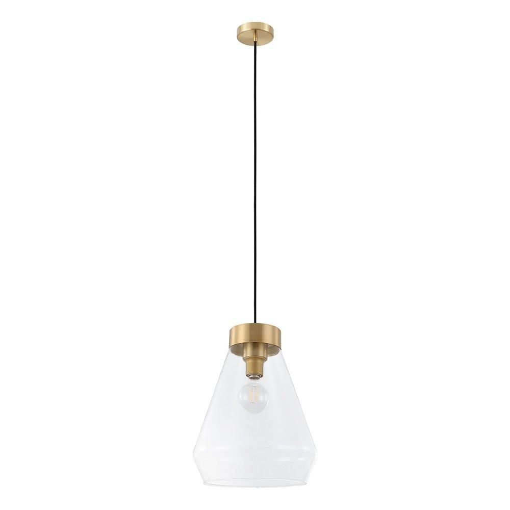 Montey 20'' Brushed Gold Globe Pendant with Clear Glass Shade