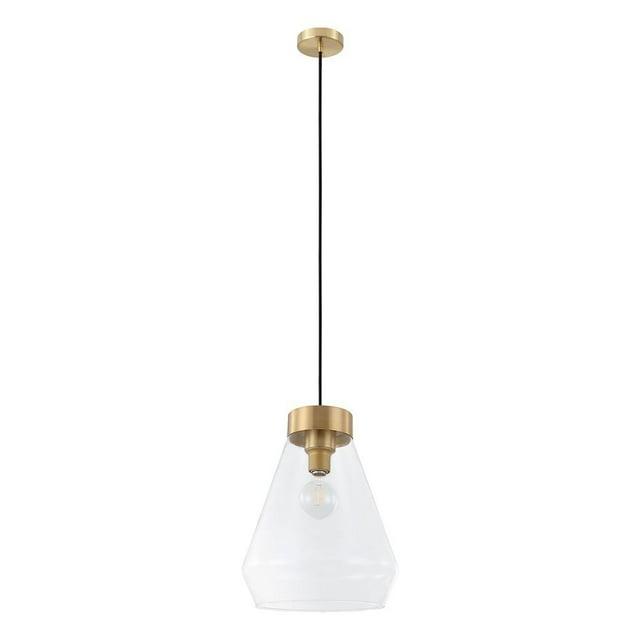 1-Light Montey Globe Pendant with Shade Brushed Gold - EGLO: ETL Listed, Adjustable Height, Steel Body