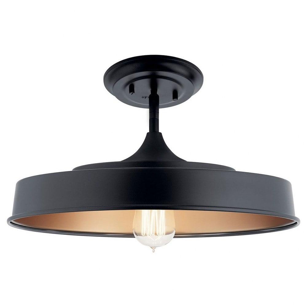 Kichler Lighting Elias 1 - Light Semi-Flush Mount in  Black