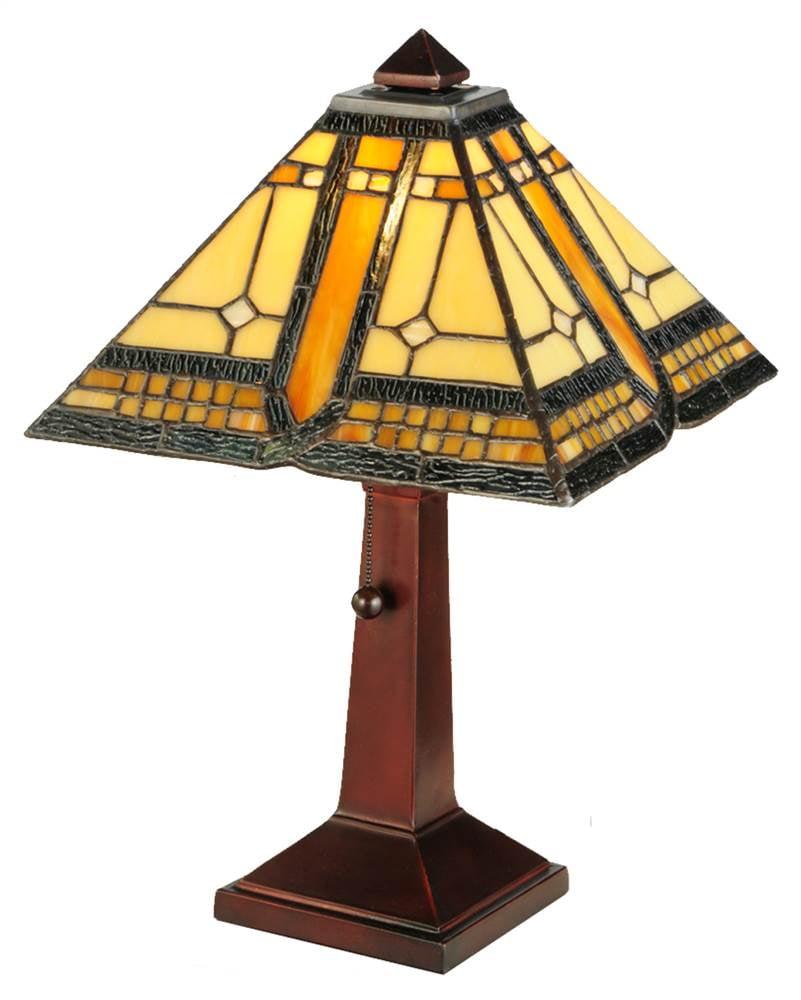 Sierra Prairie Mission 16" Stained Glass Bronze Table Lamp