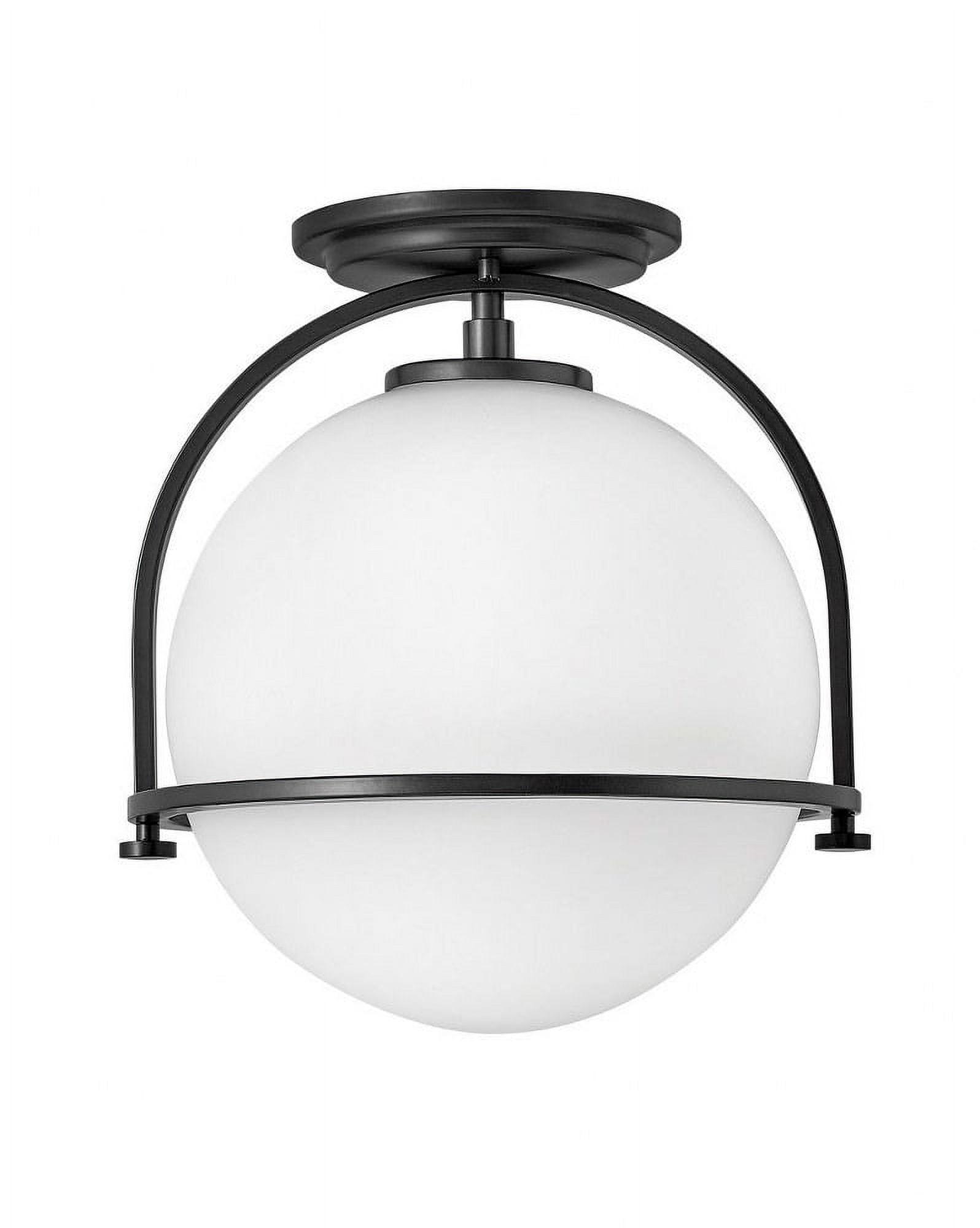 Somerset Chic Bronze & Glass Globe Ceiling Light