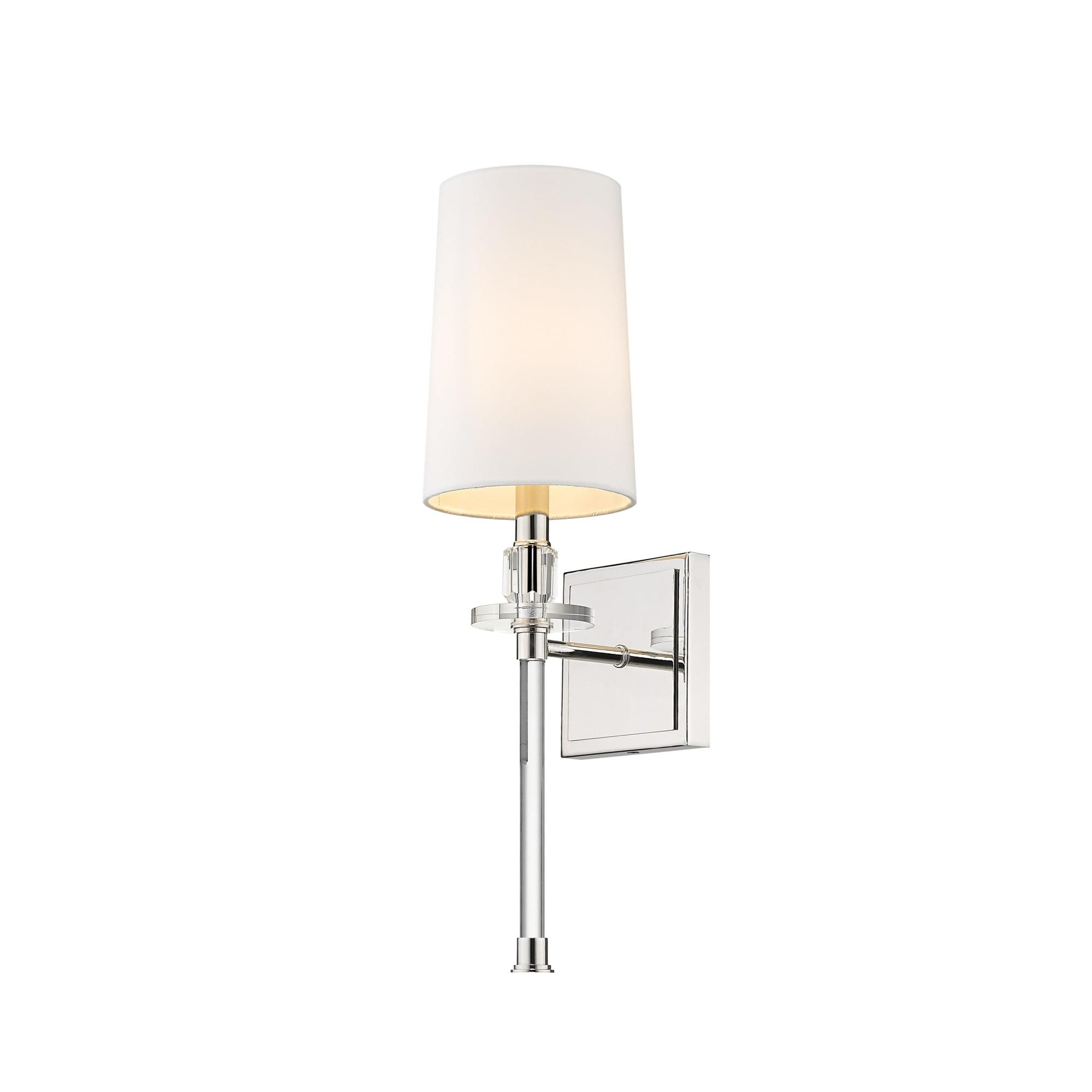 Sophia Polished Nickel 20" Steel Wall Sconce with Fabric Shade