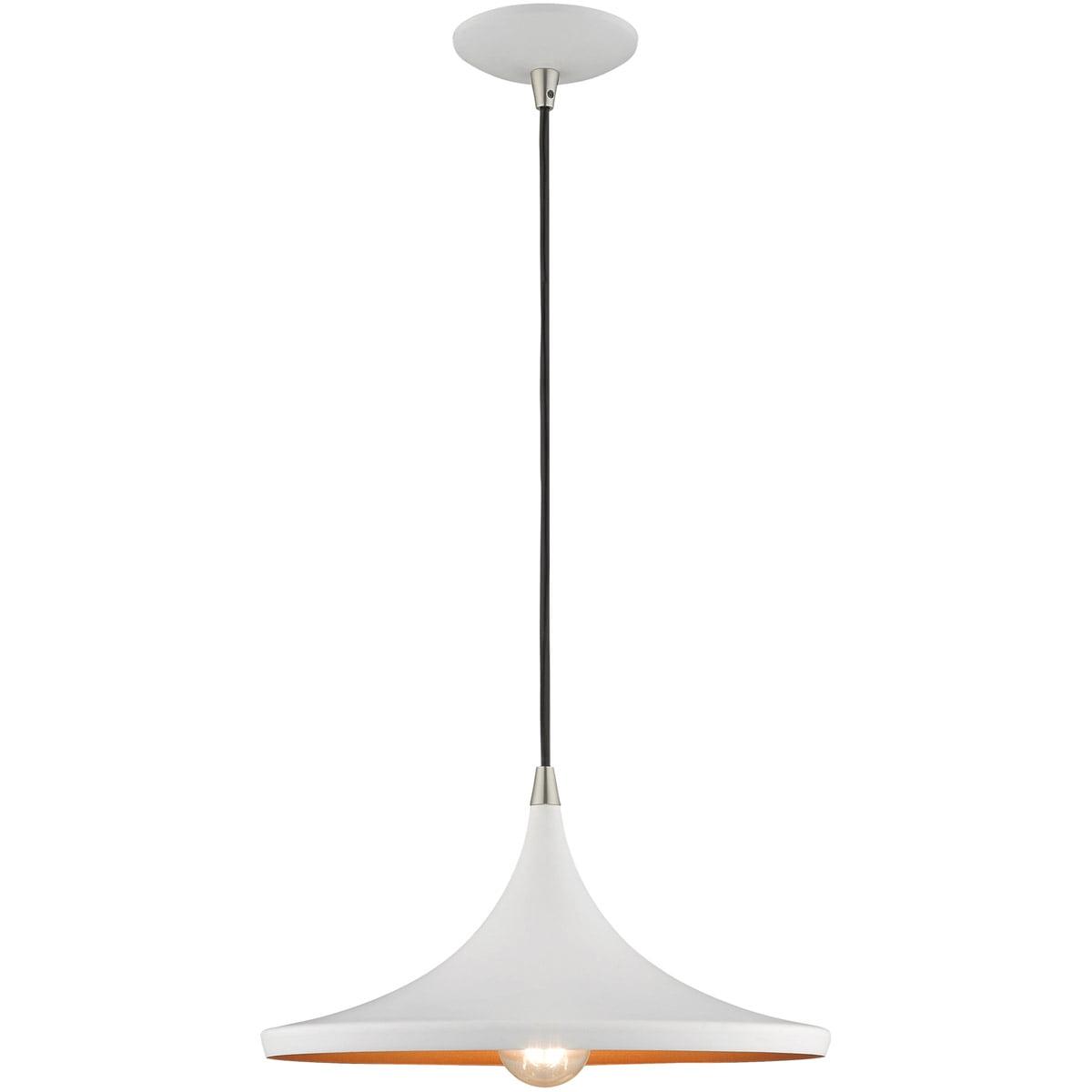Livex Lighting Metal Shade 1 - Light Chandelier in  White