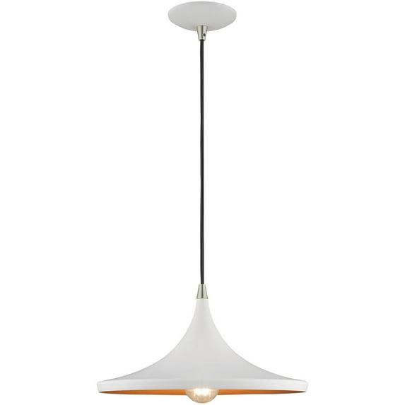 Livex Lighting Metal Shade 1 - Light Chandelier in  White