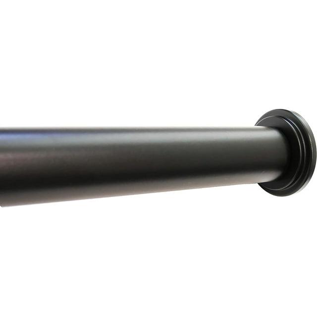 1" No Drilling Shower Closet Window Tension Rod, Heavy Duty, 42"-72", Matte Black