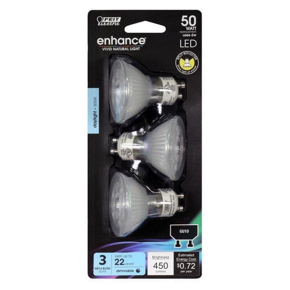 1 PC Feit Enhance MR16 GU10 LED Bulb Daylight 50 Watt Equivalence 3 pk