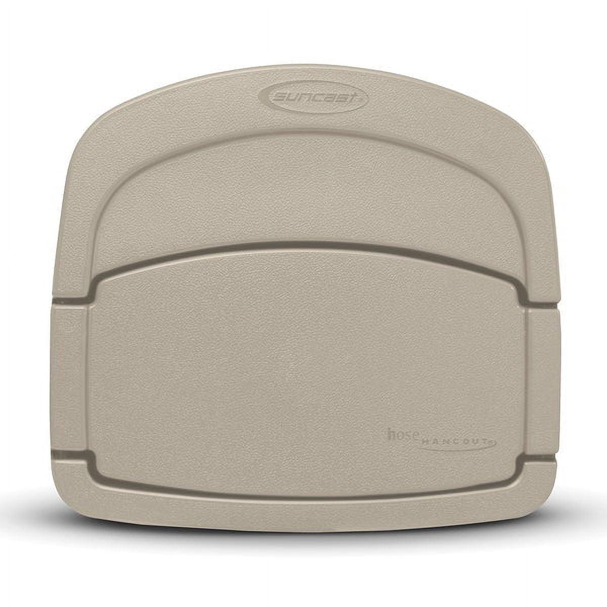 Suncast CPLDHH15000 Deluxe Garden Hangout with 150-Foot Capacity and Enclosed Storage Compartment, DHH150 Hose Hanger, Light Taupe