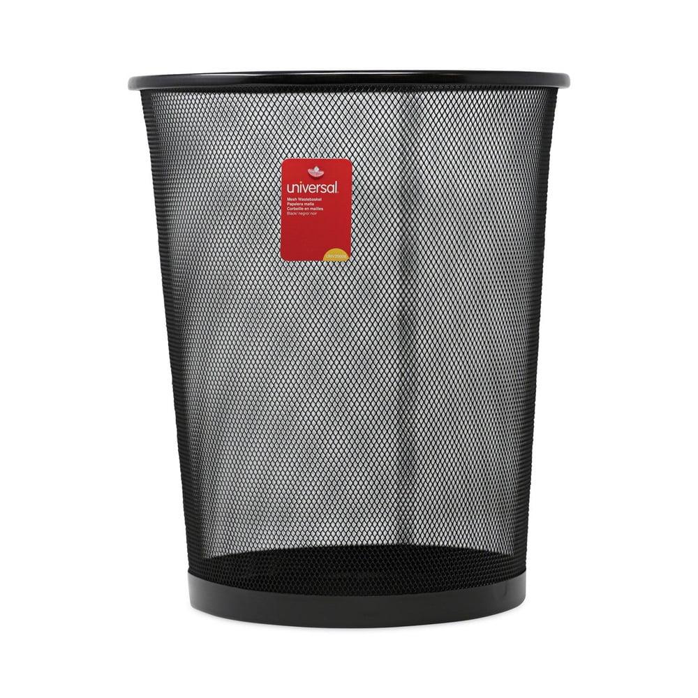 Black Steel Mesh Office Waste Basket - 4.5 Gallons