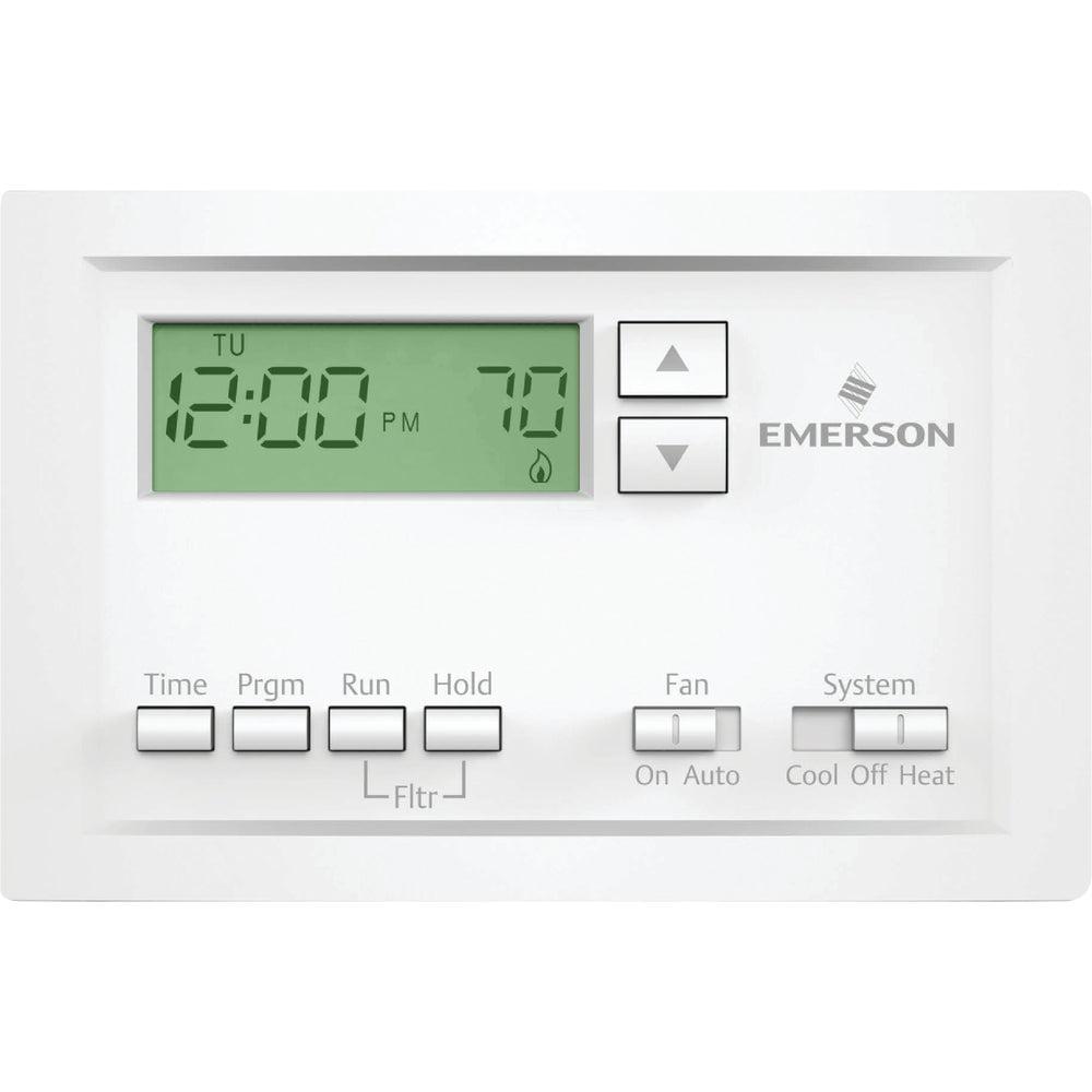 White Programmable Digital Thermostat with Backlit Display