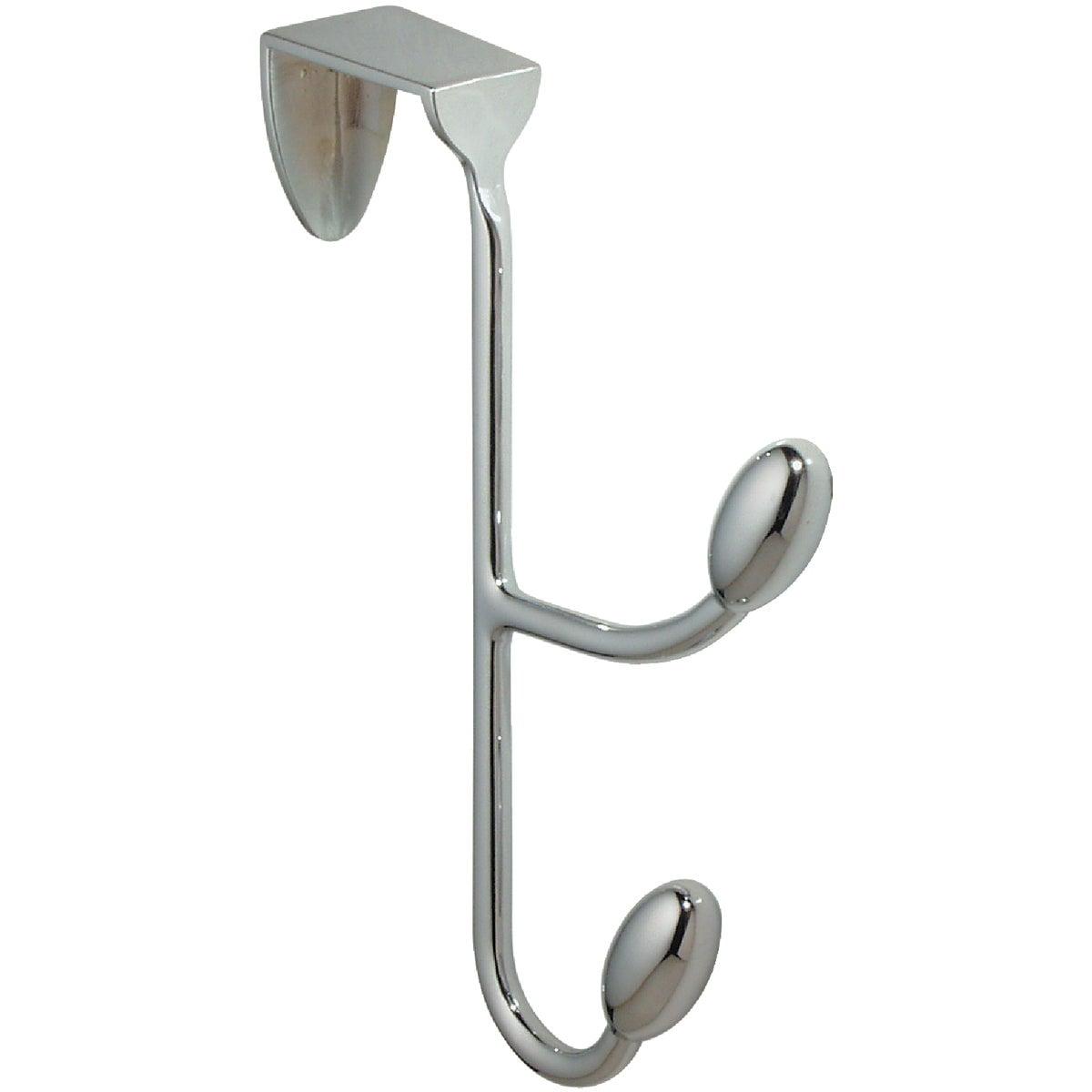 Medium Silver Metal Over the Door Double Hook