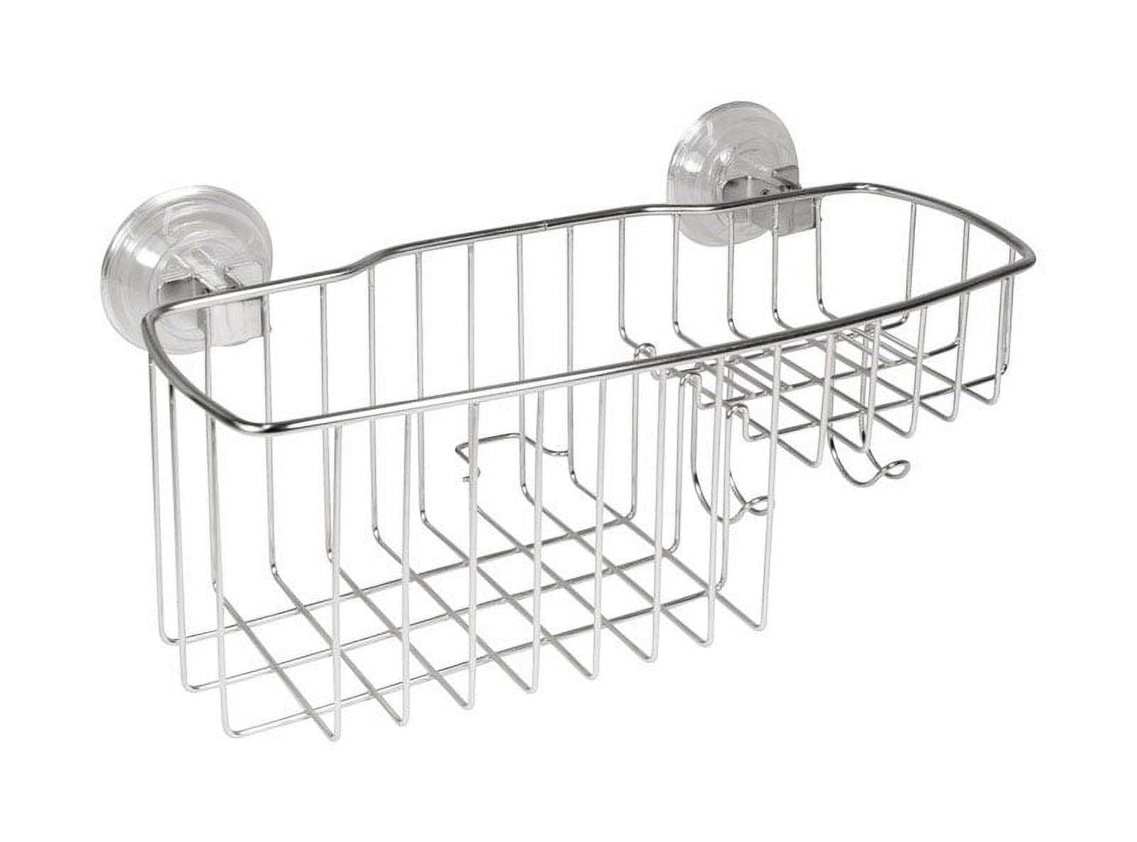 Silver Stainless Steel Suction Mount Shower Basket