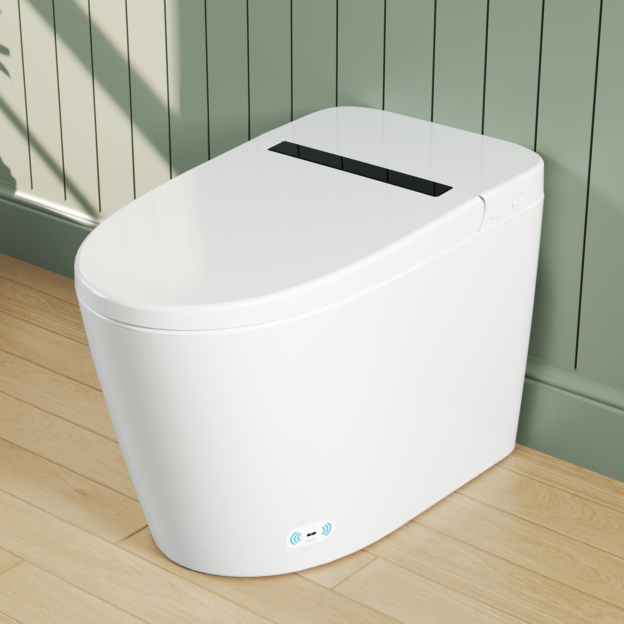 White Elongated High Efficiency Smart Toilet with Heated Seat