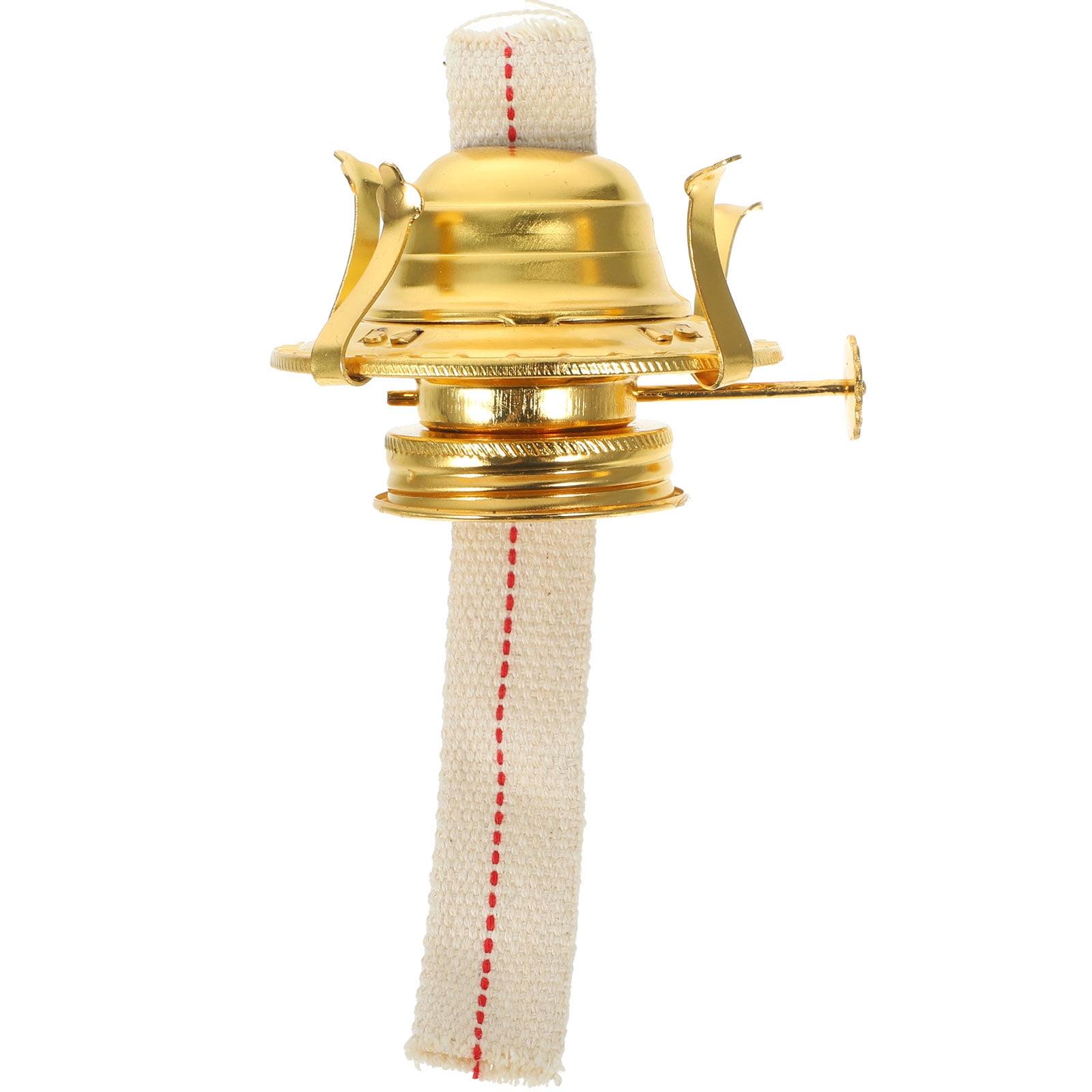 Glossy Brass Plated Oil Burner with Cotton Wick