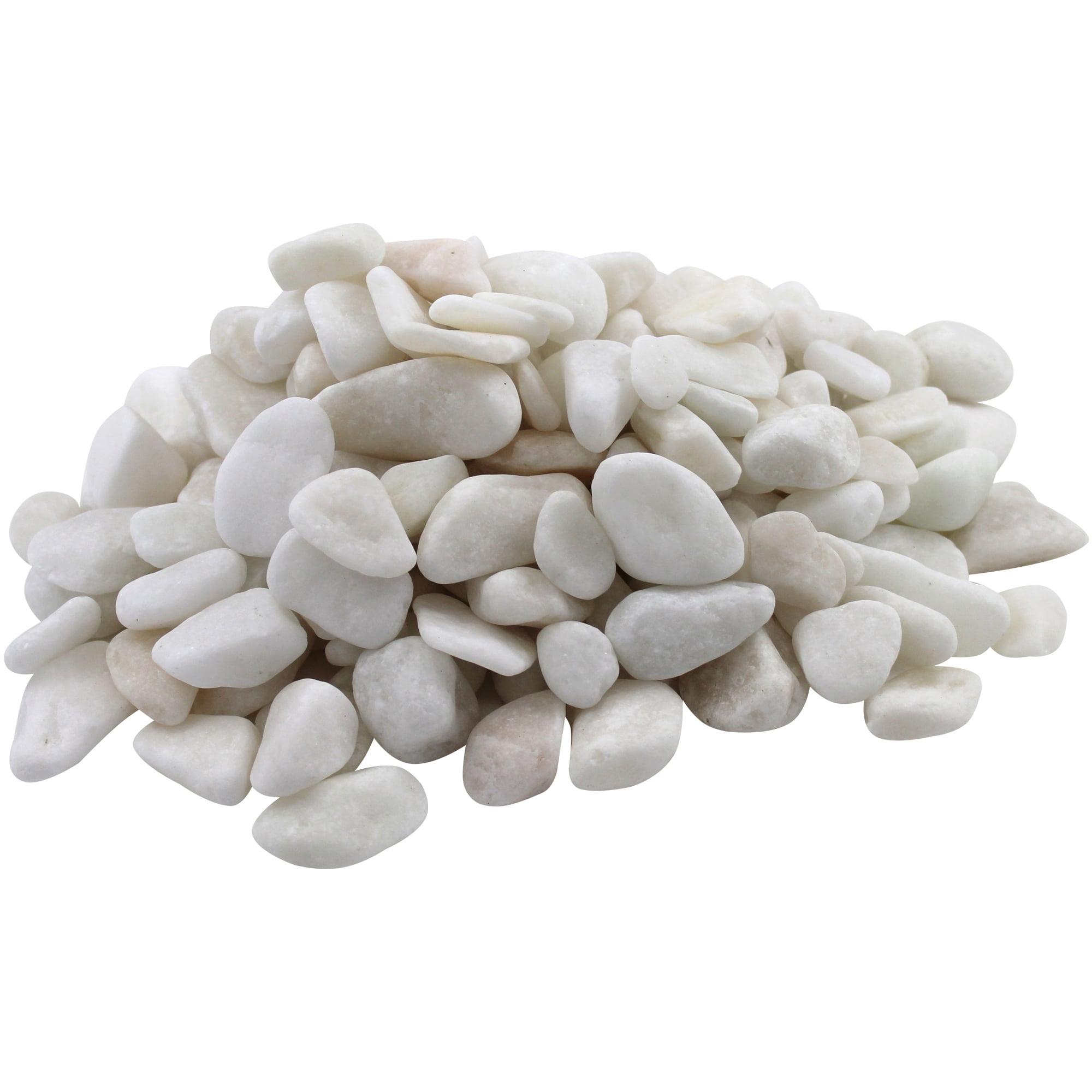1 cm 20 lb Snow White Polished River Pebbles