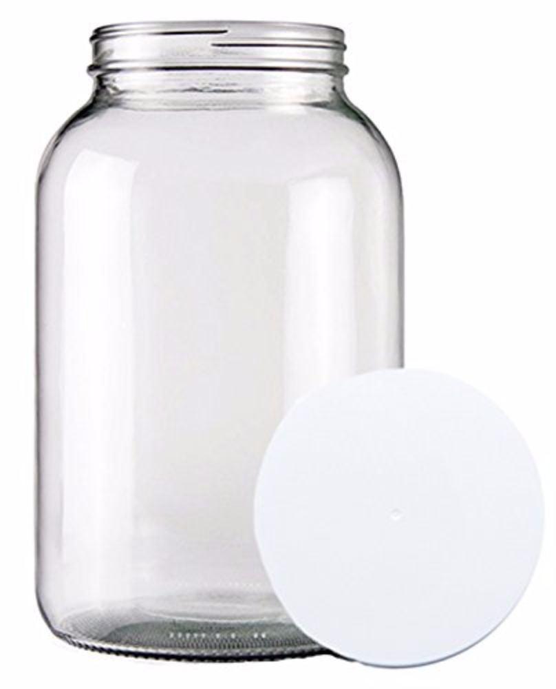 1-Gallon Clear Glass Widemouth Jar with Plastic Lid