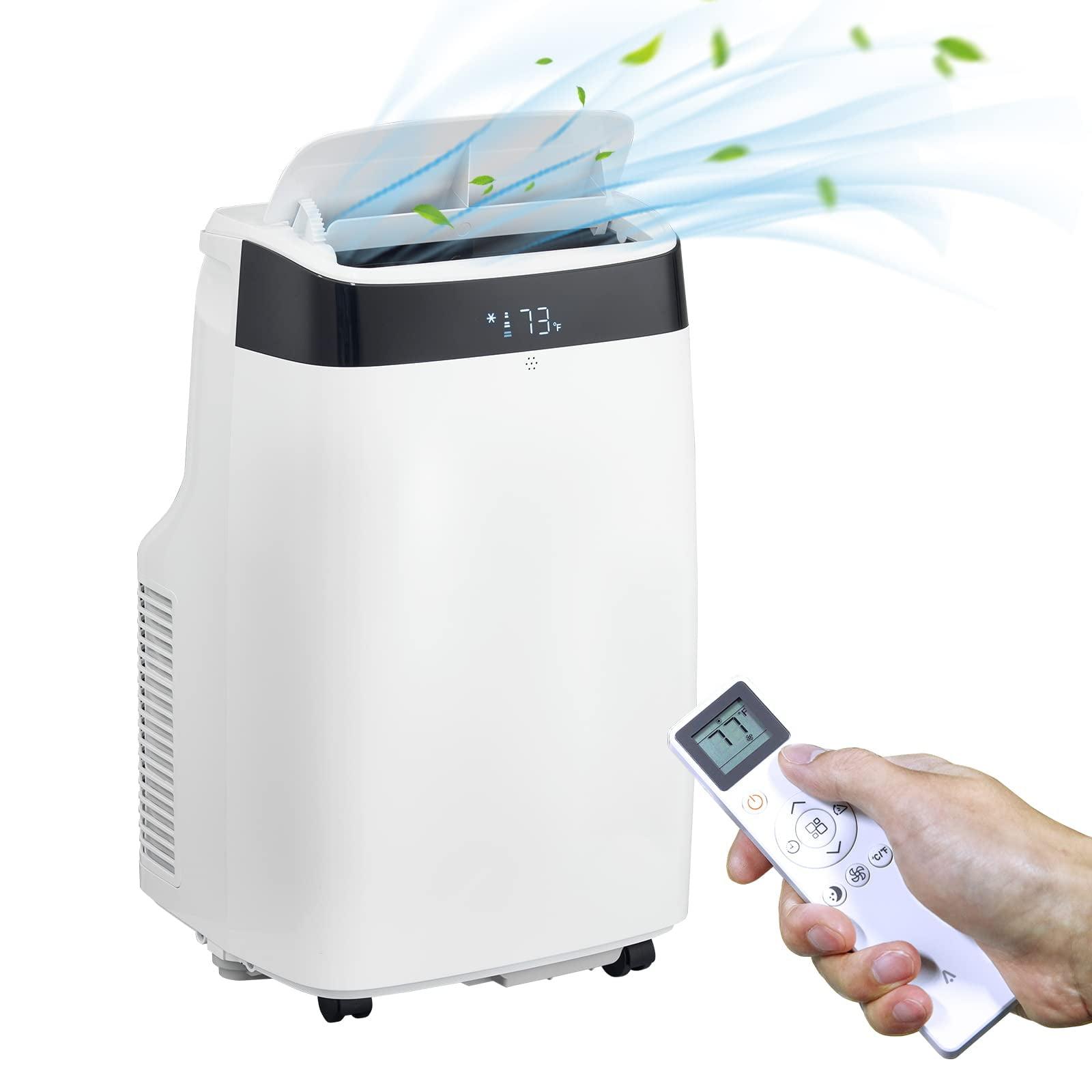 White 10,000 BTU Portable Air Conditioner with Remote and Dehumidifier