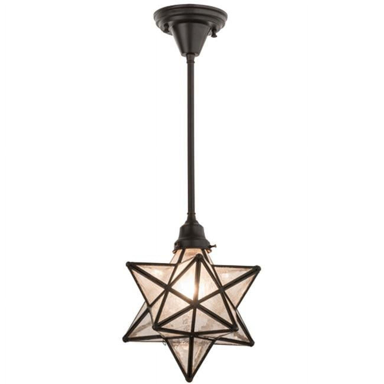 Craftsman Brown Glass Moravian Star Pendant Light