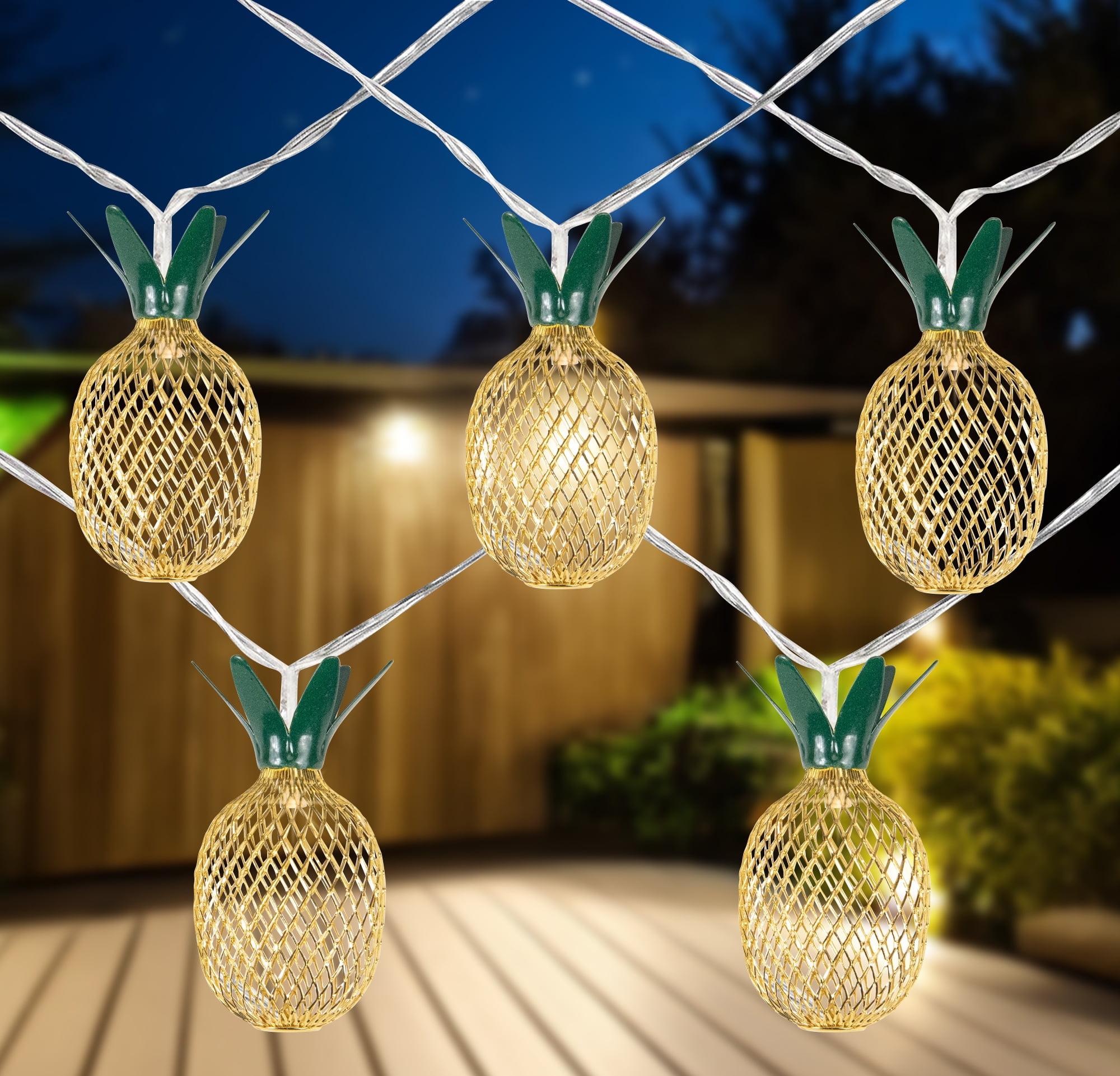 Northlight Seasonal 10 B/O LED Warm White Gold Pineapple Mini Lights - 3' Clear Wire