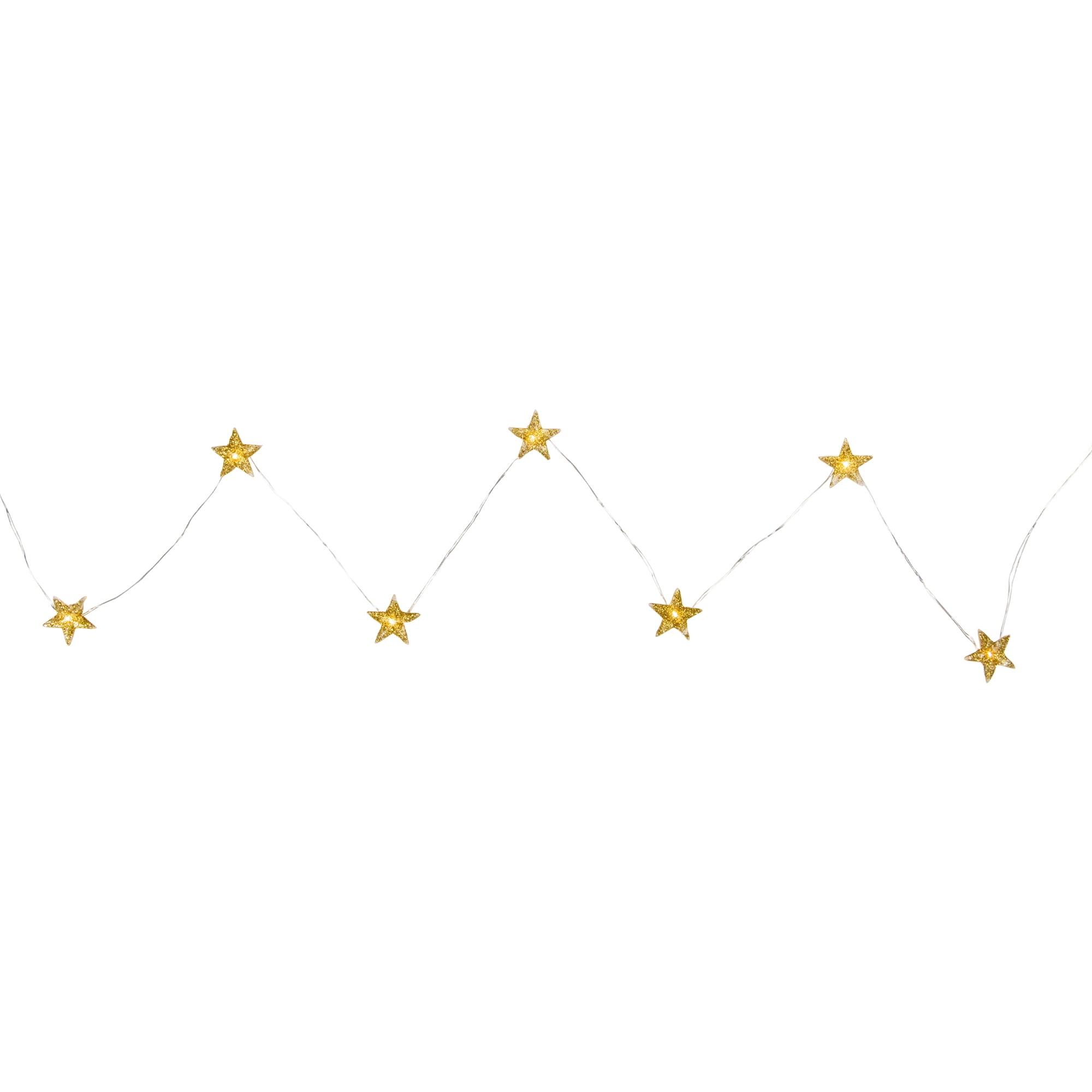 Northlight Seasonal 10-Count LED Gold Star Christmas Fairy Lights 5.25ft Copper Wire