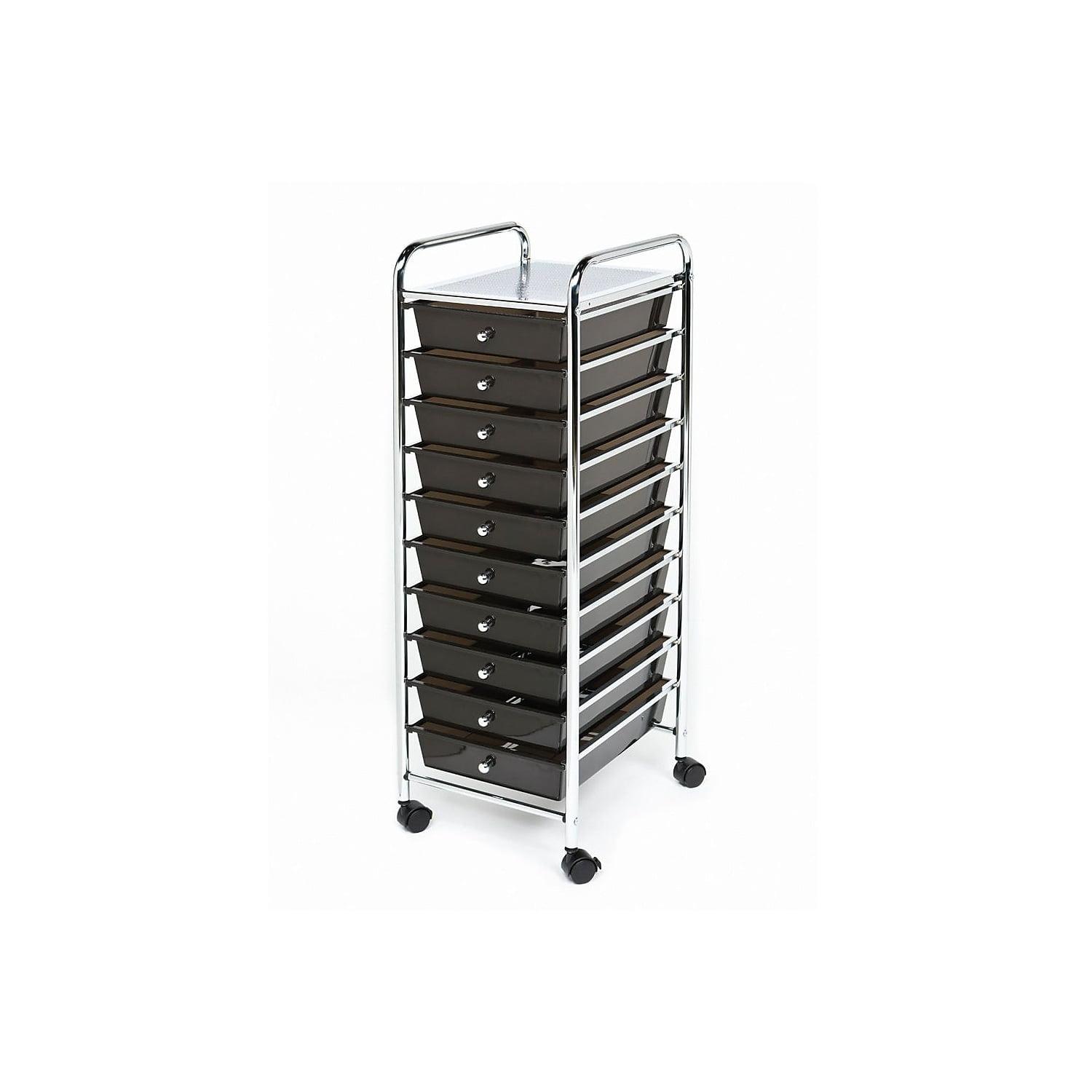 10-Drawer Organizer Cart, Black by Seville Classics