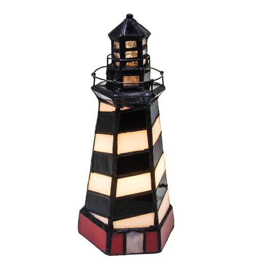 Nautical Stained Glass Lighthouse Accent Lamp