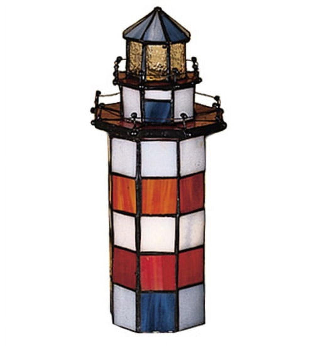 Hilton Head Lighthouse 10" Stained Glass Novelty Accent Lamp