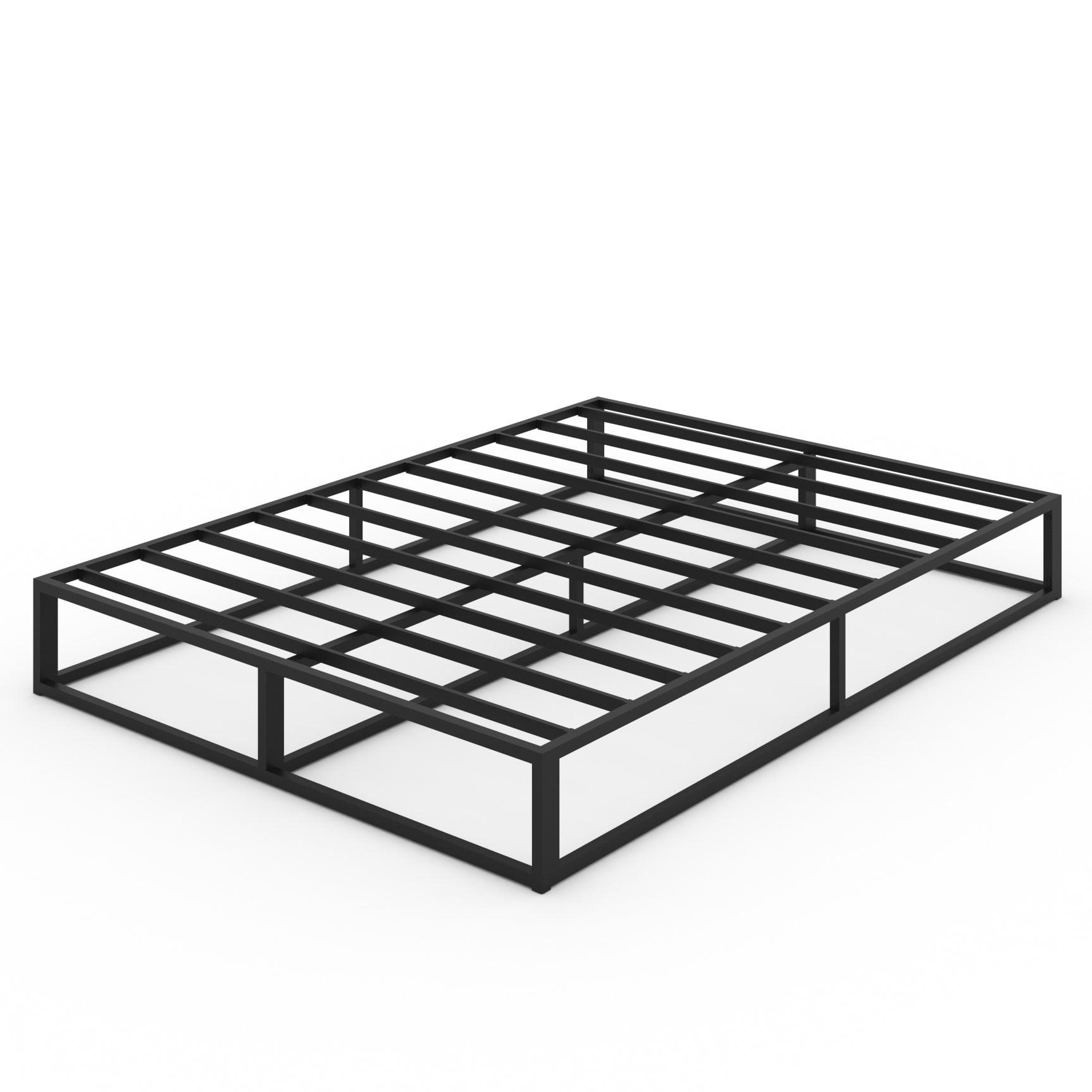 10 Inch Queen Bed Frame with Steel Slat Support, Low Profile Queen Metal Platform Bed Frame Support Mattress Foundation, No Box Spring Needed / Easy Assembly / Noise Free