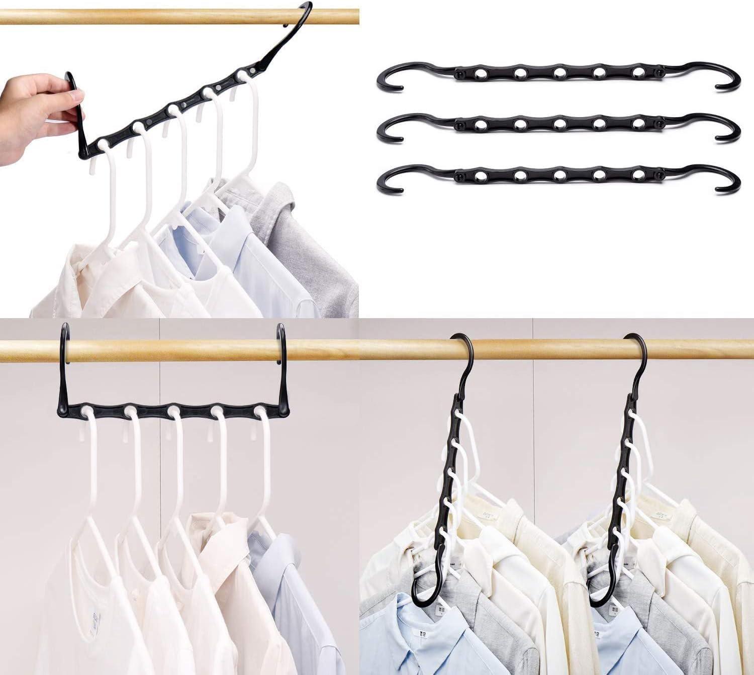 10-Pack Black Plastic Space Saving Magic Hangers