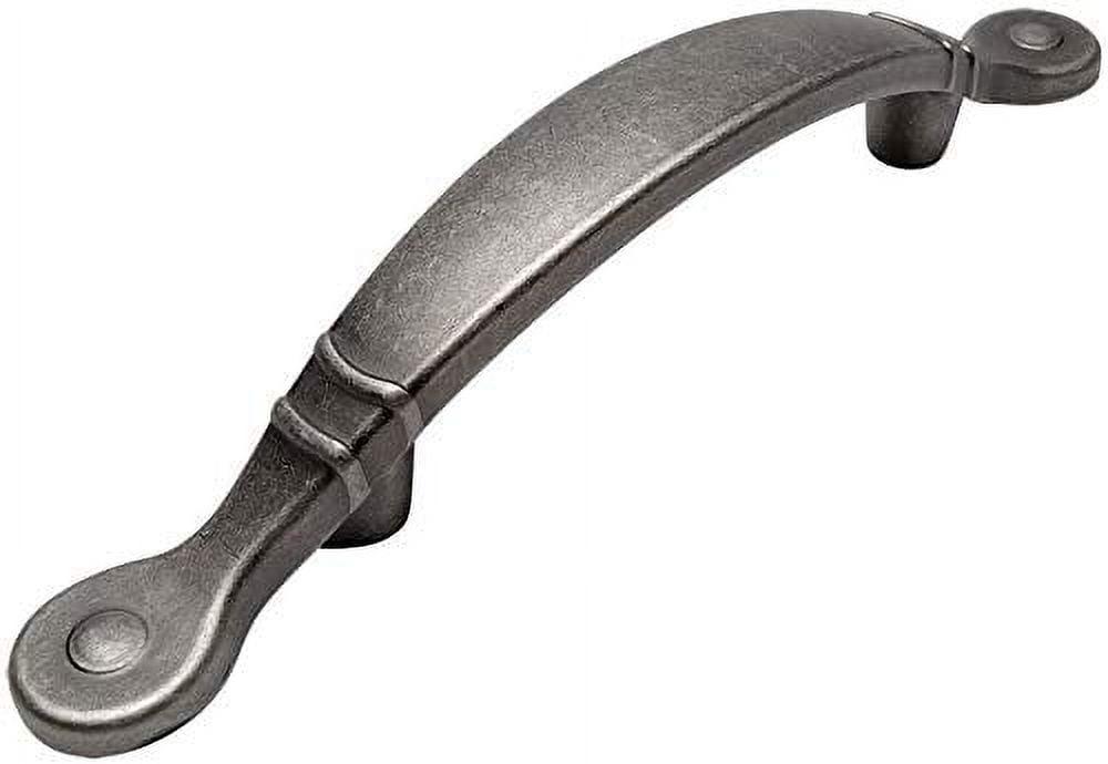 Pack - Cosmas 9980WN Weathered Nickel Cabinet Hardware Arched Handle Pull - 3" Inch (76mm) Hole Centers, 5-1/2" Overall Length