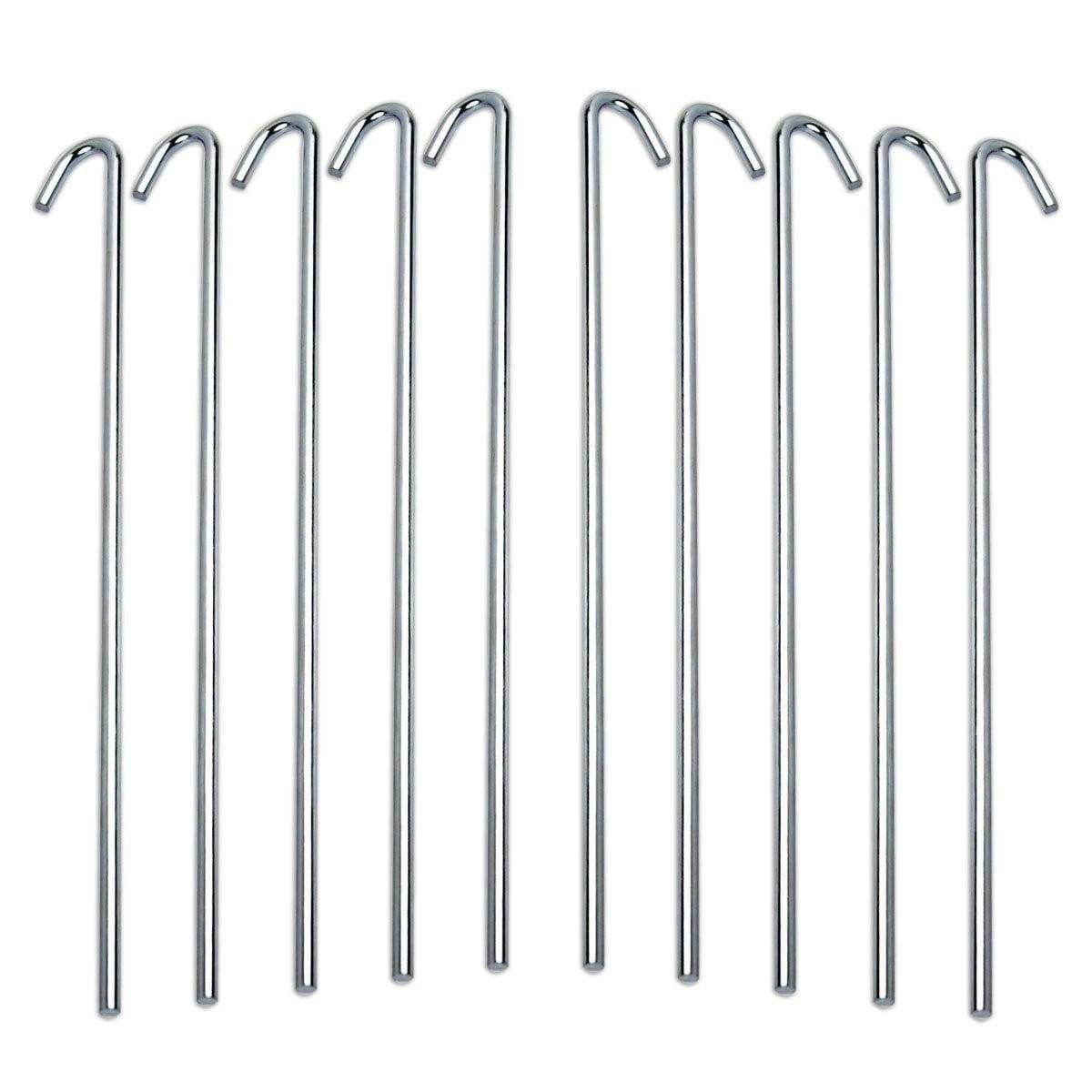 Heavy Duty Galvanized Steel Tent Garden Stakes, 9-Inch, Set of 10