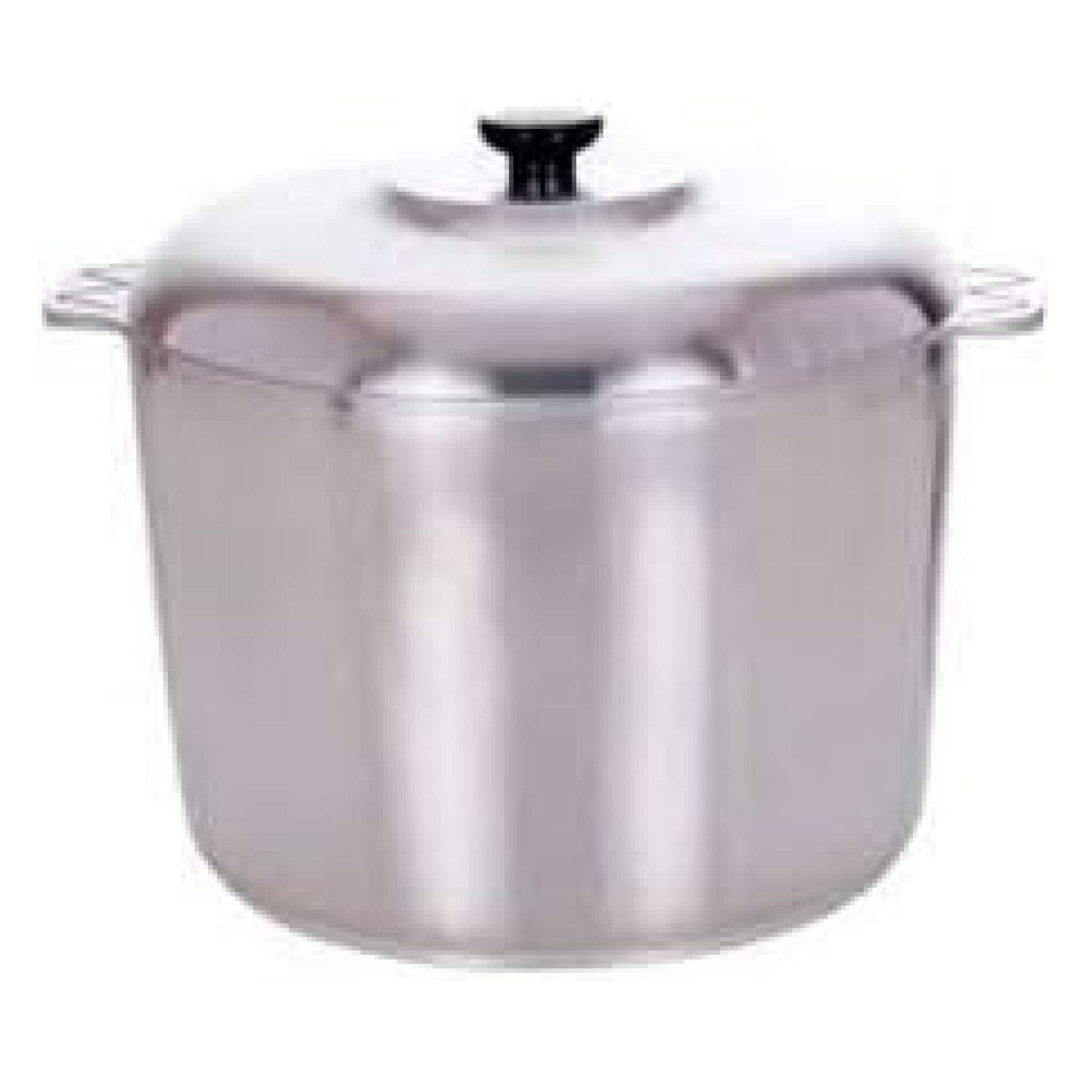 Heavy-Duty Polished Aluminum 10-Quart Stock Pot with Lid