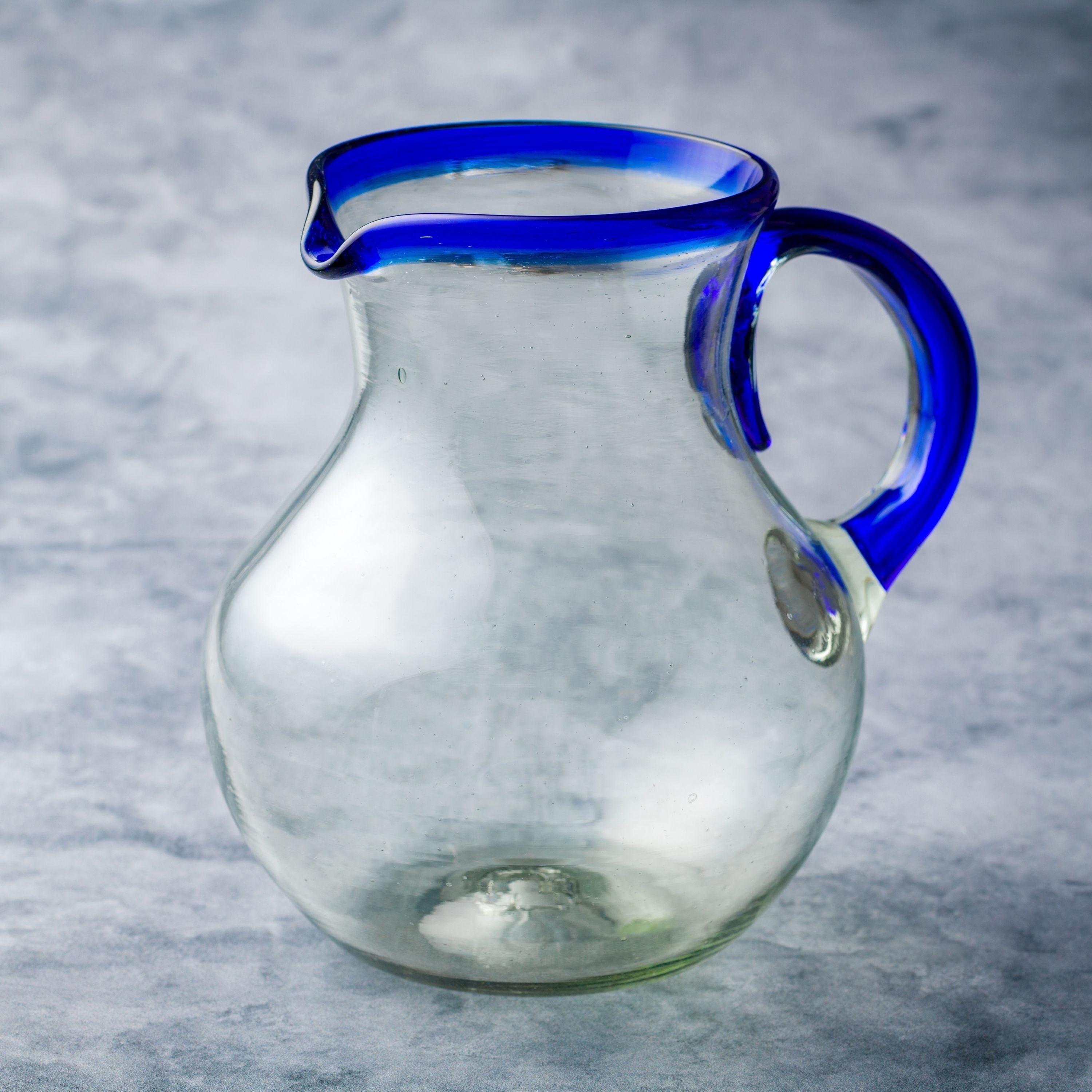 Ten Strawberry Street Rim Pitcher Handblown Mexican Glass