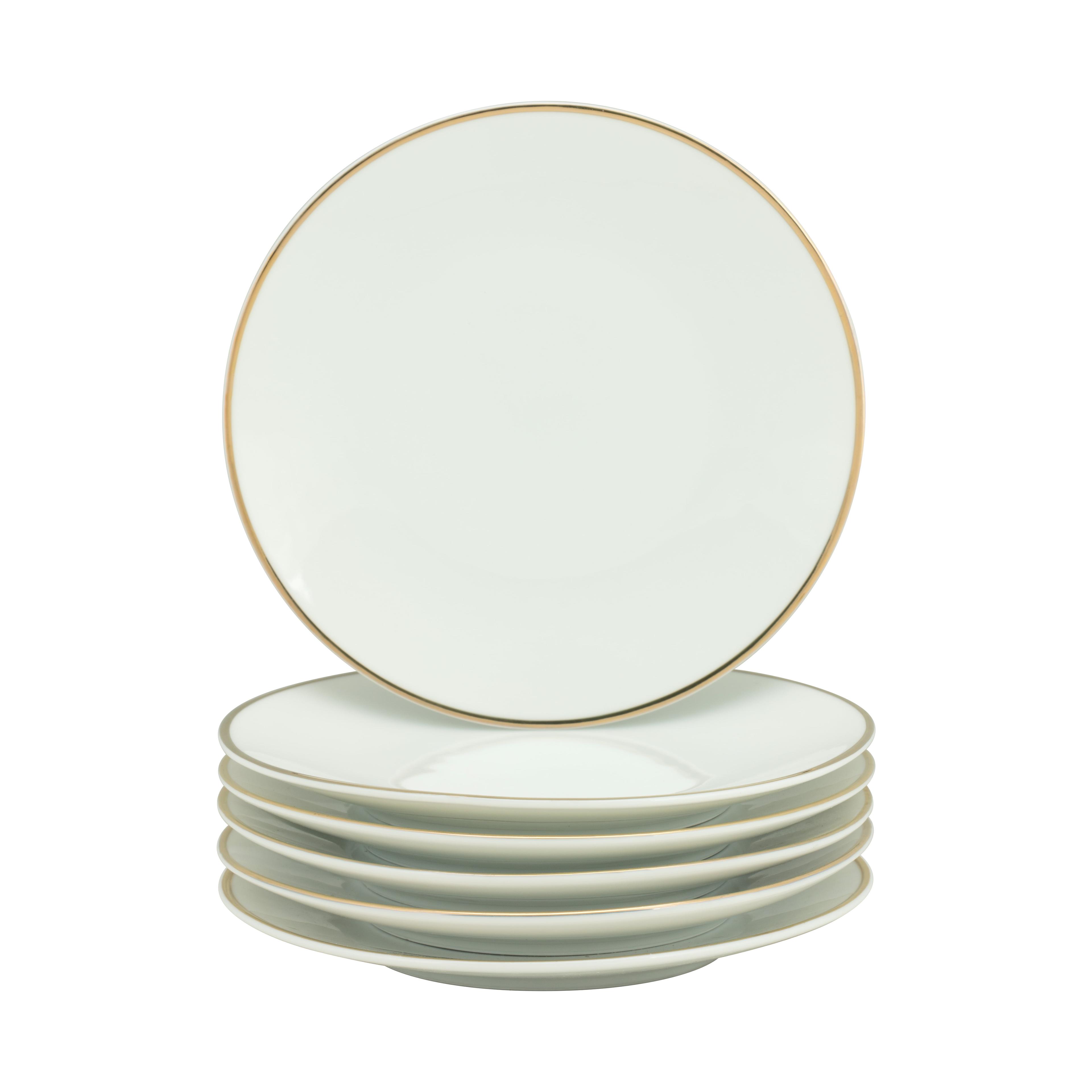 10 Strawberry Street Coupe Gold Line Porcelain Bread & Butter Plate Set of 6