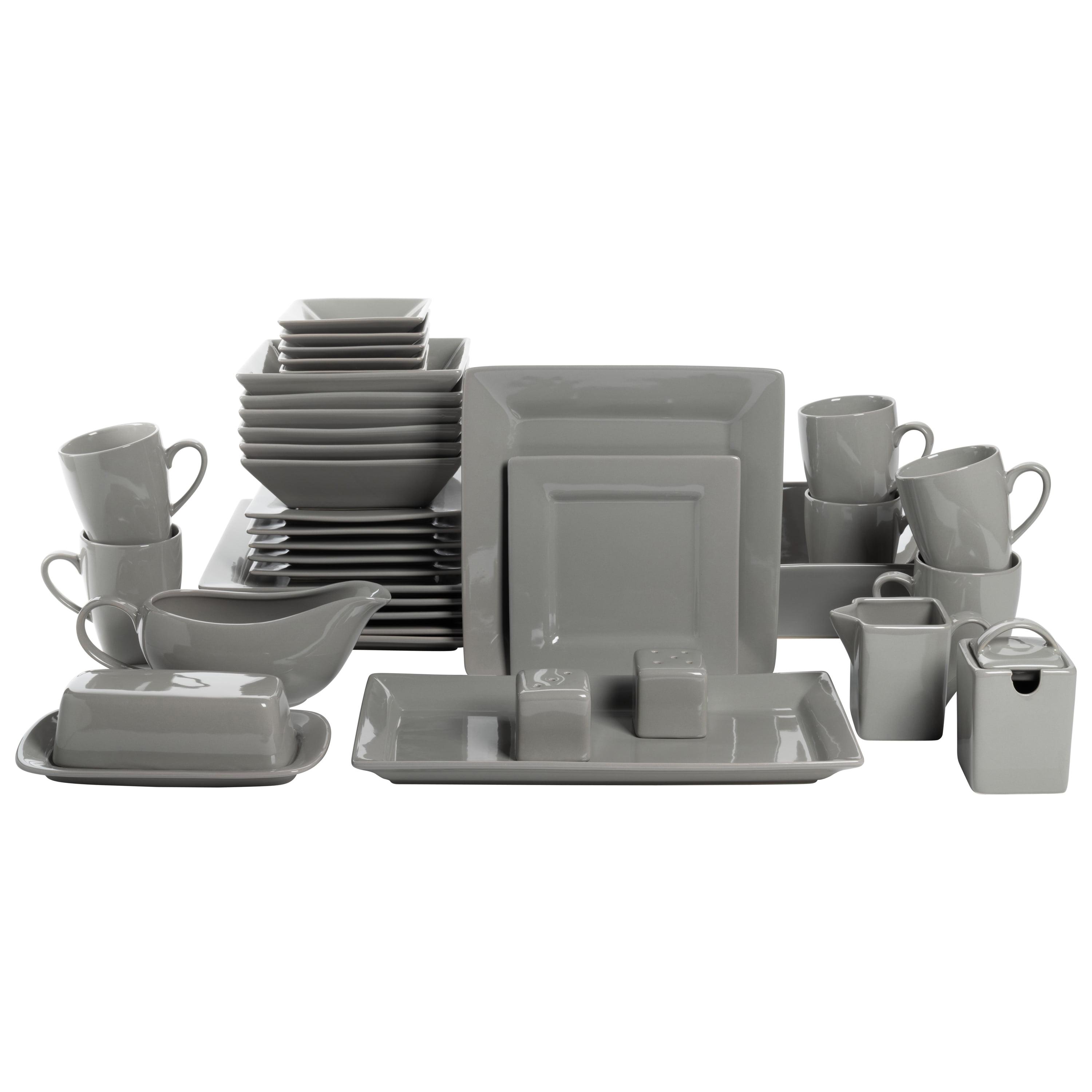 Ten Strawberry Street Nova Square Stoneware 38 Piece Dinnerware Set, Service for 6