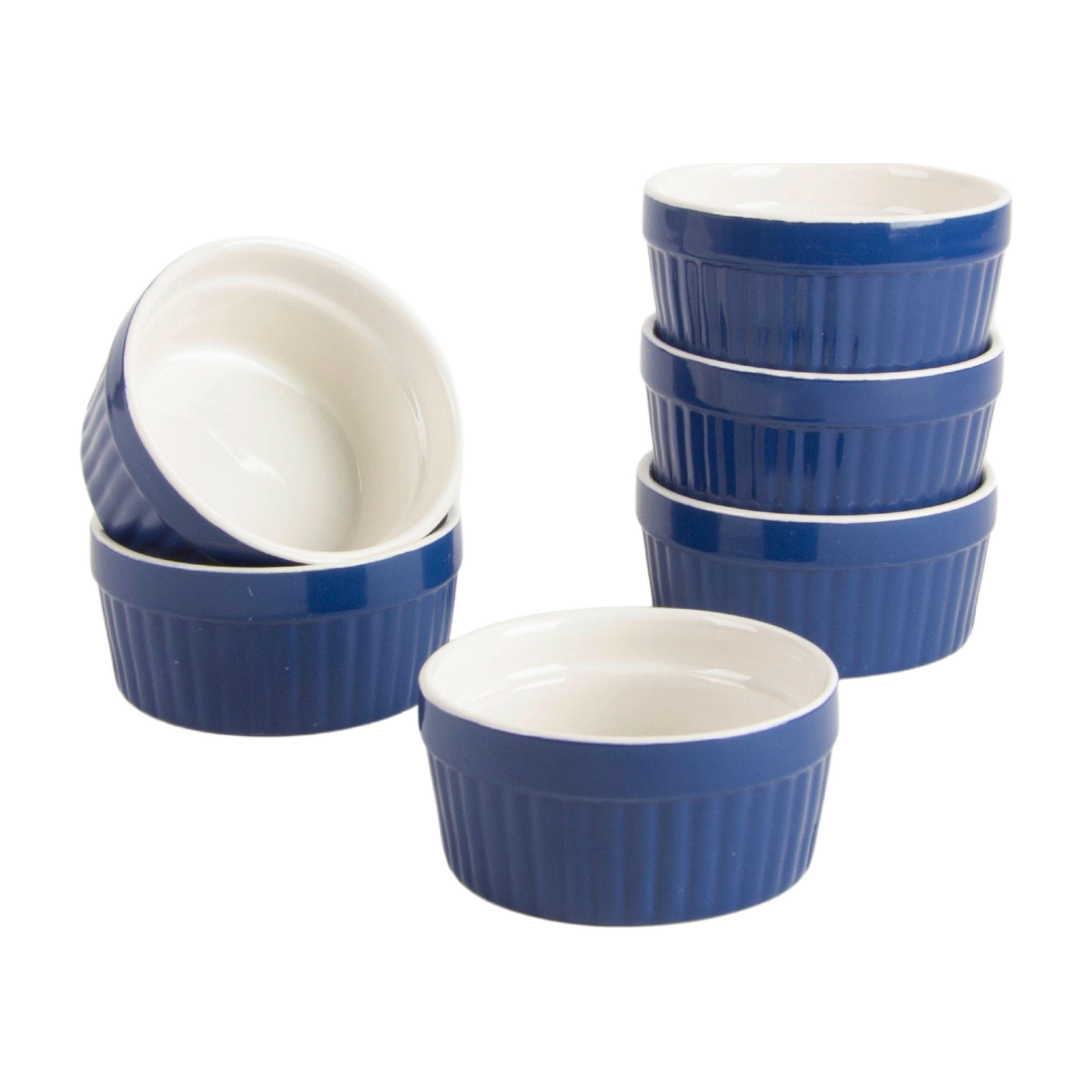 Blue Stoneware 4oz Ramekin Set of 6