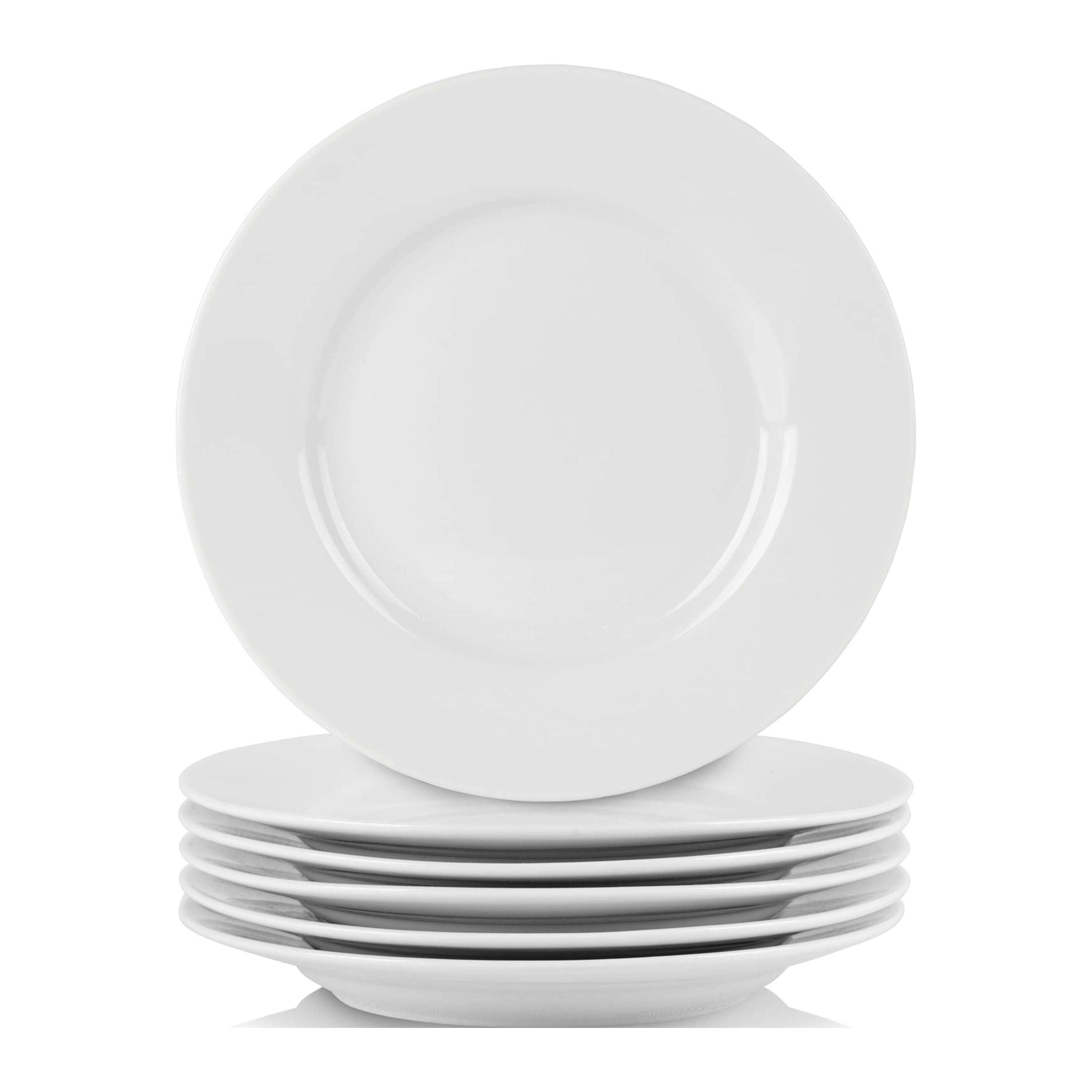 Simply White 6" Round Ceramic Appetizer Plates, Set of 6