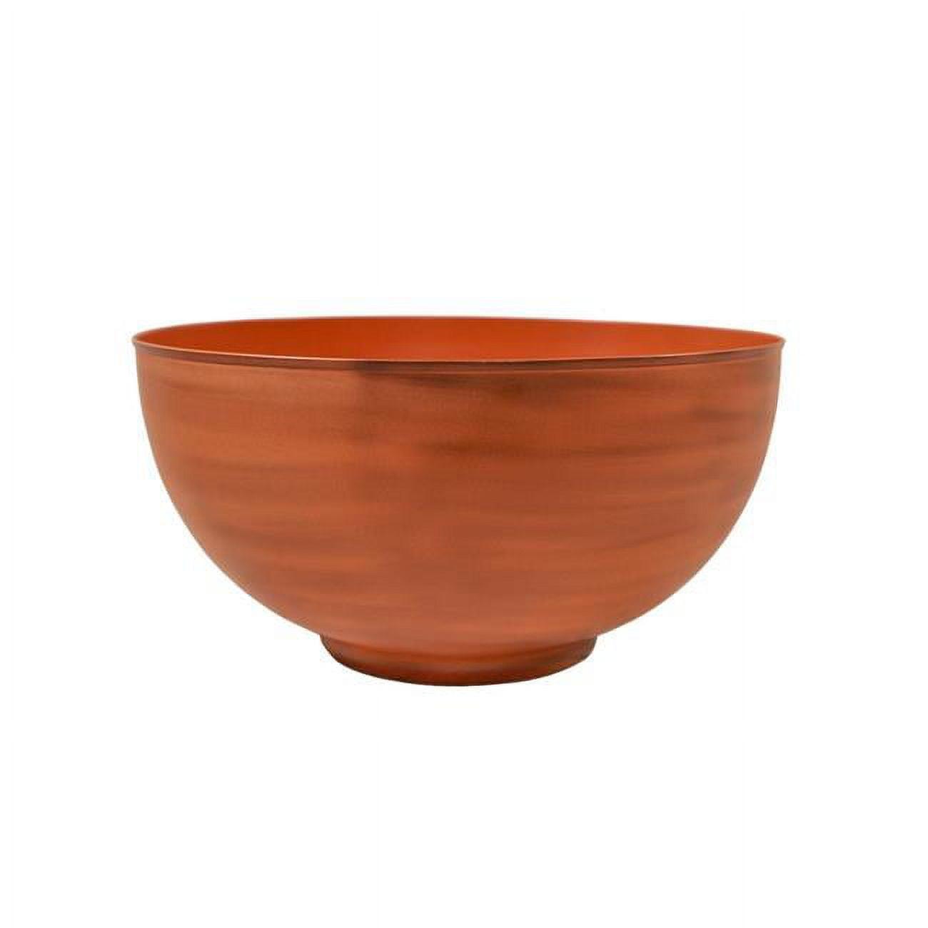 Solaria Burnt Sienna Geometric Galvanized Steel Bowl Planter