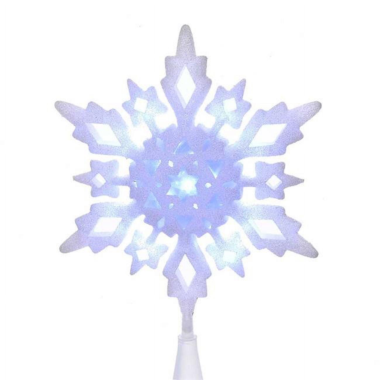 10-Inch Cool White LED Glitter Snowflake Tree Topper