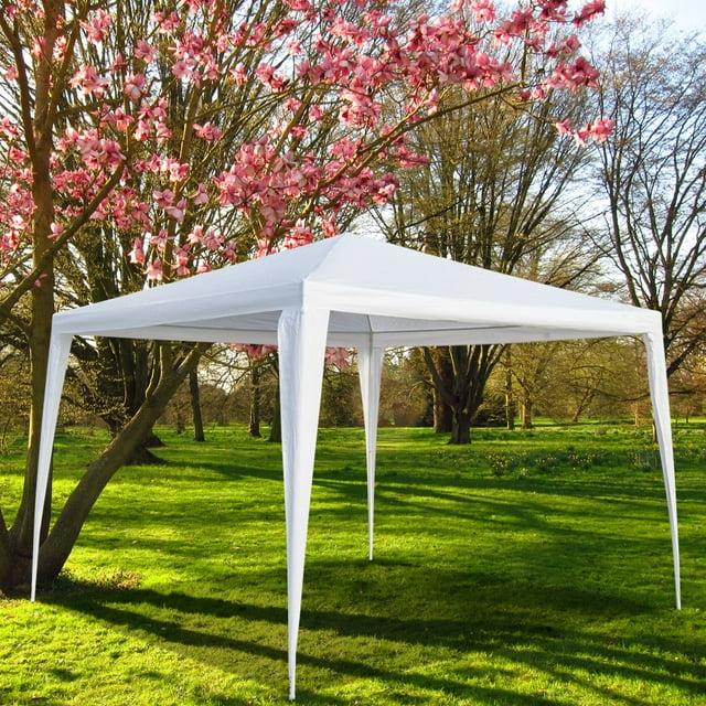 XF XINFENG 10'x10' Outdoor Wedding Party Canopy Tent, Camping Shelter Waterproof Outdoor Party Tent White Patio Gazebo Canopy Tents for BBQ Pavilion Canopy Cater Events