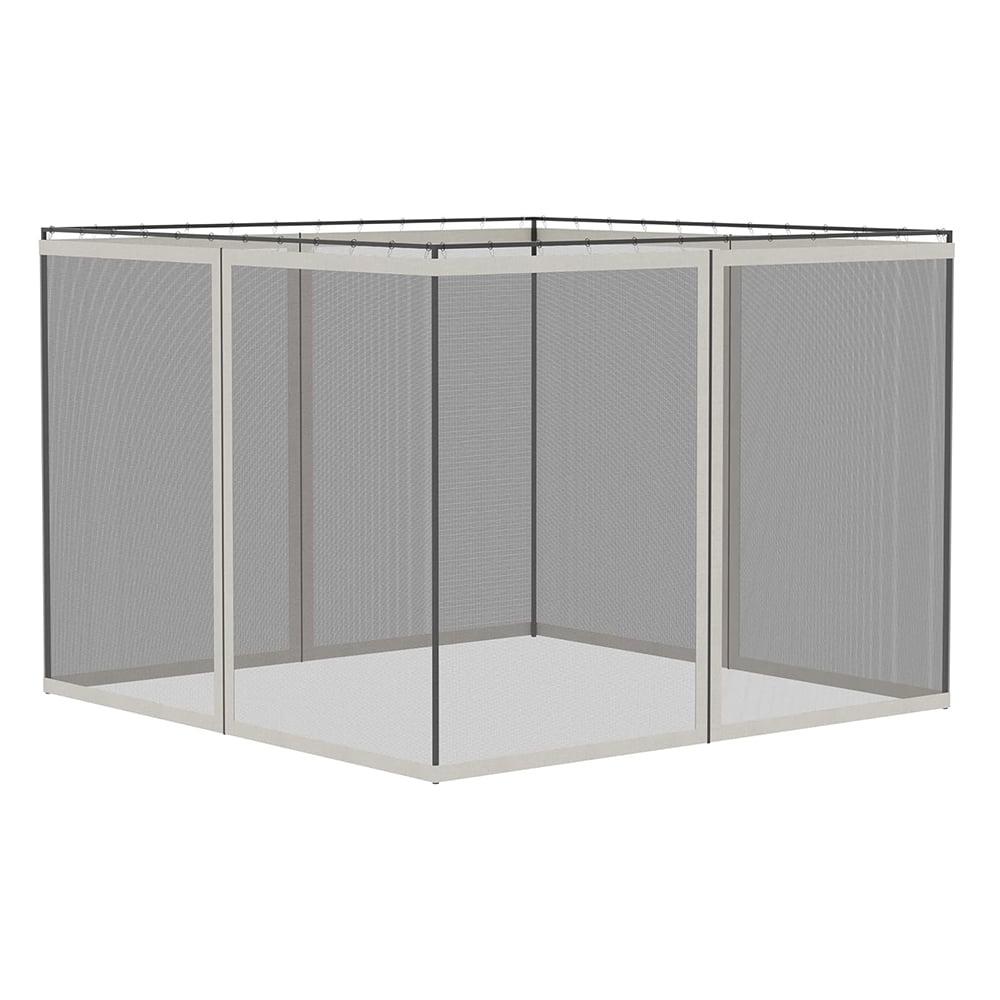 Outsunny Outsunny Universal Replacement Mesh Sidewall Netting for Patio Gazebos and Canopy Tents with Zippers, Sidewall Only, Cream