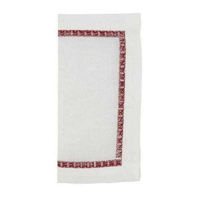 Saro Mayer Collection Polyester Embroidered Square Napkin (Set of 4)