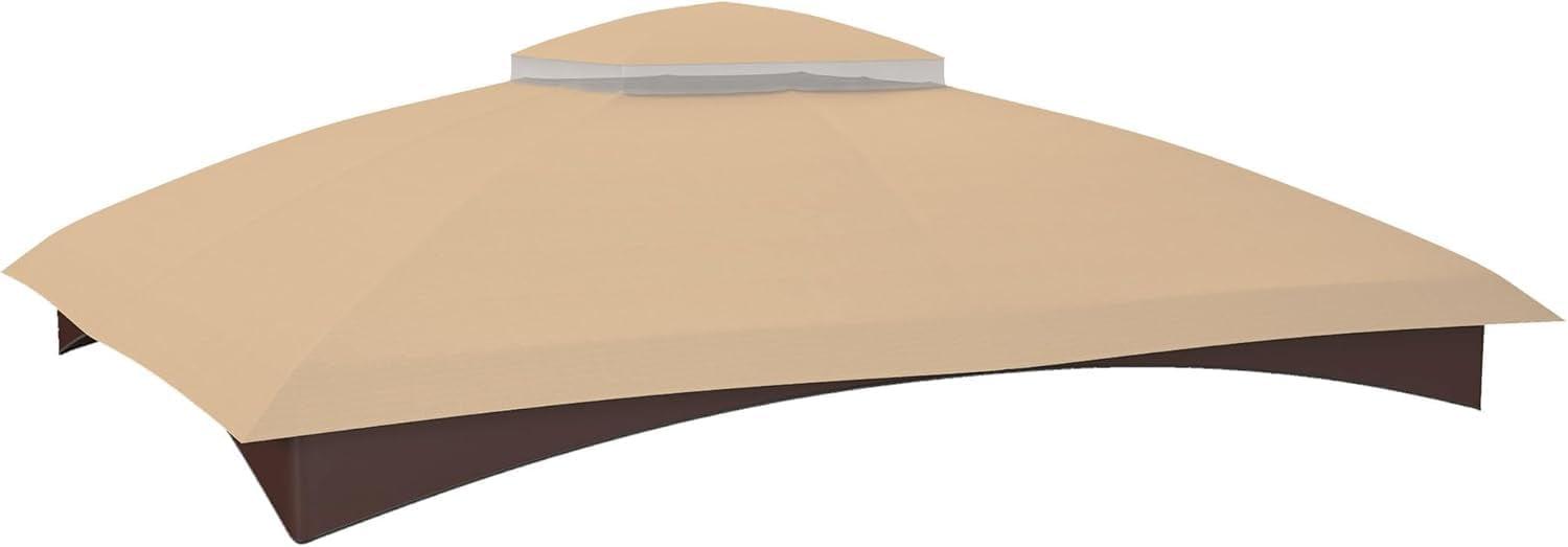 Beige 10' x 12' 2-Tier Gazebo Canopy Replacement with Drainage Holes