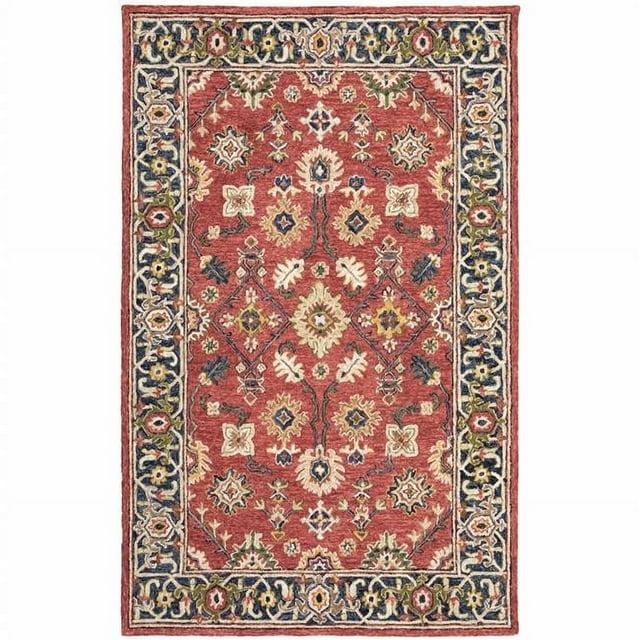 10 x 13 ft. Bohemian Rug, Red & Blue